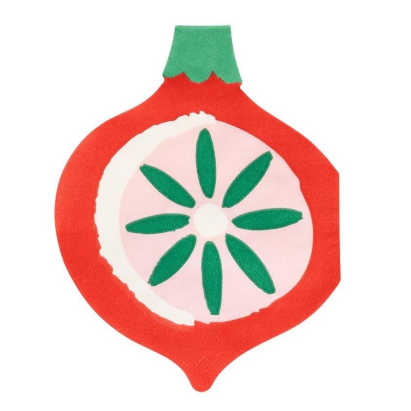 Ornament Shaped Christmas Cocktail Napkins 24ct - Stesha Party