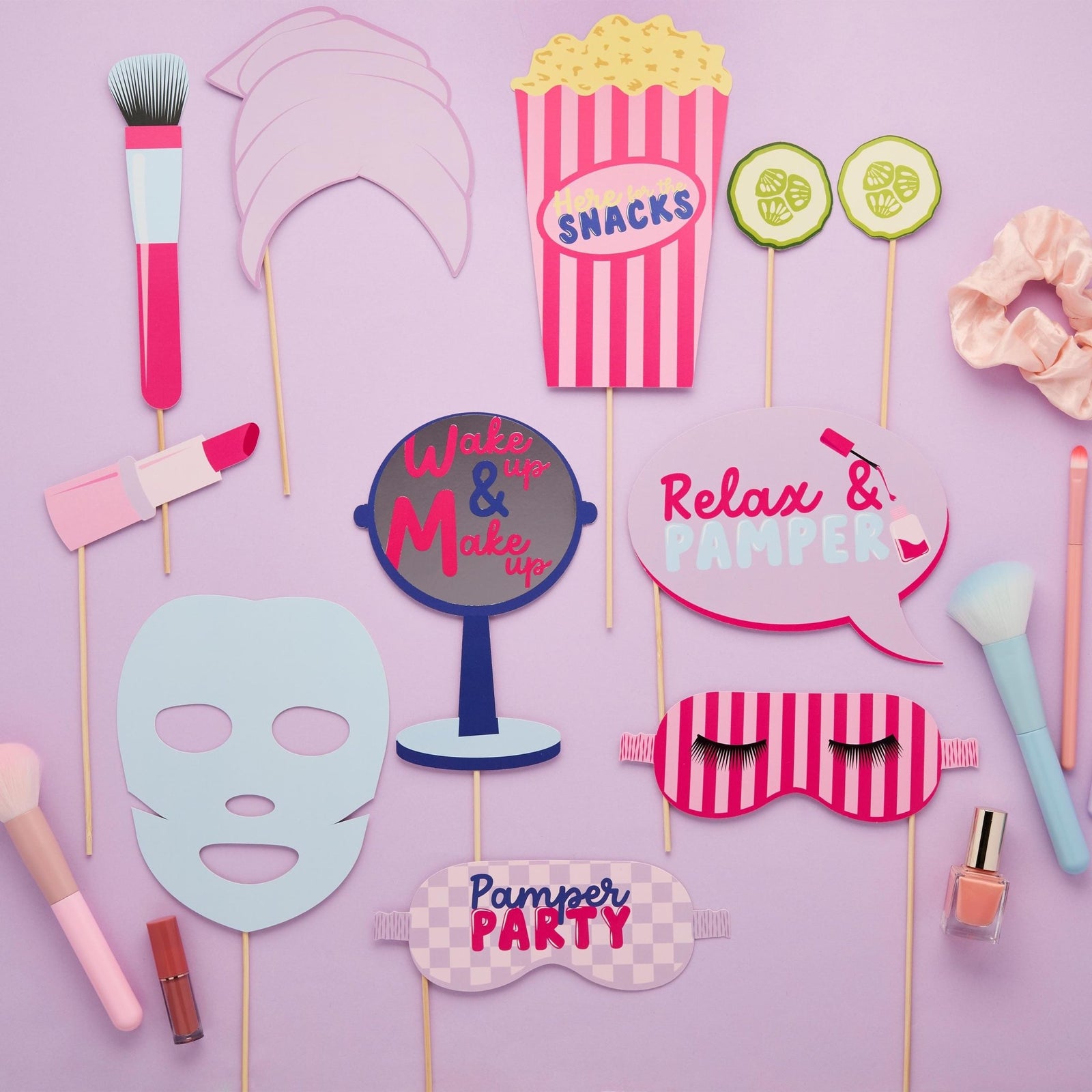 Pamper Party Photo Booth Props 11pc - Stesha Party