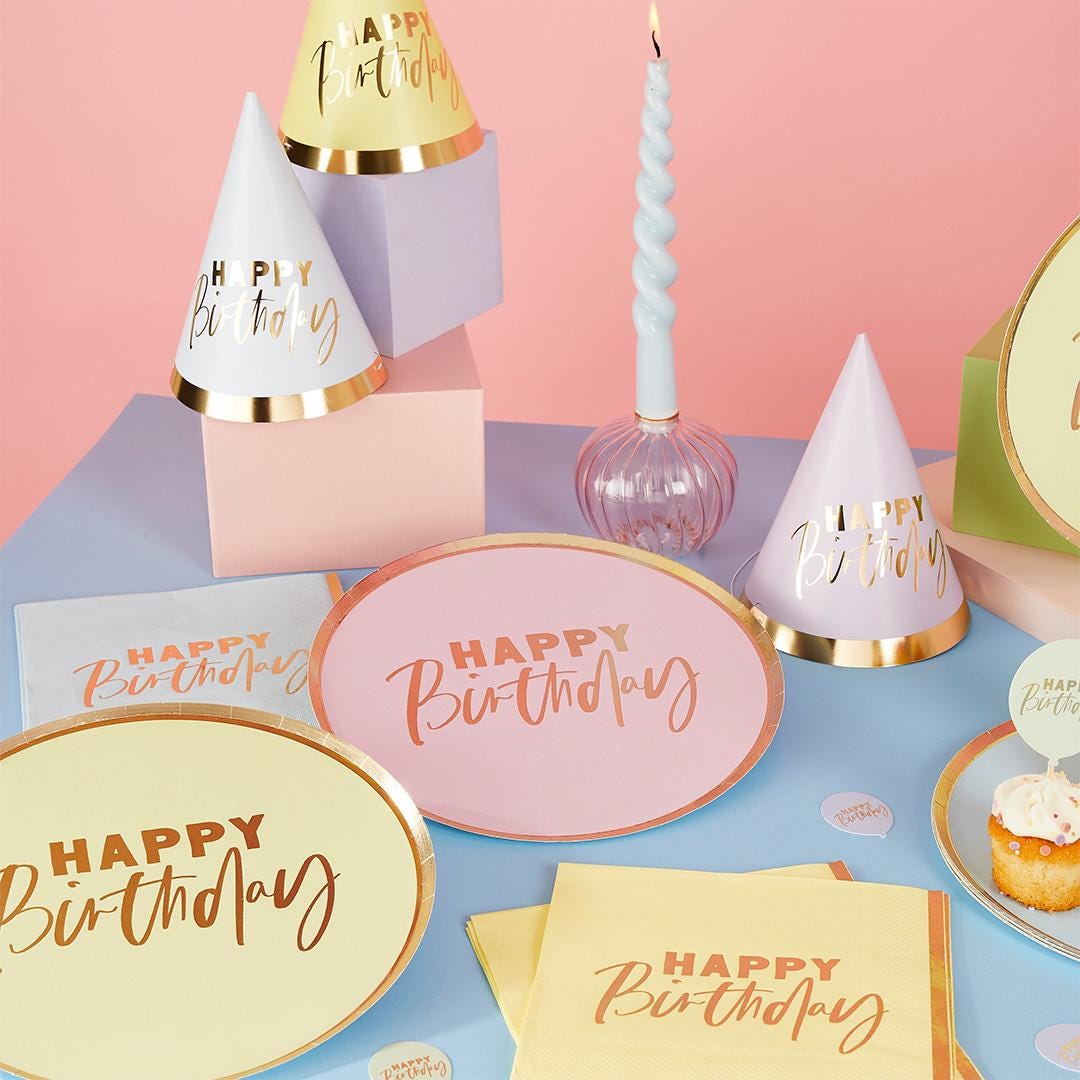 Pastel Birthday Napkins - Stesha Party