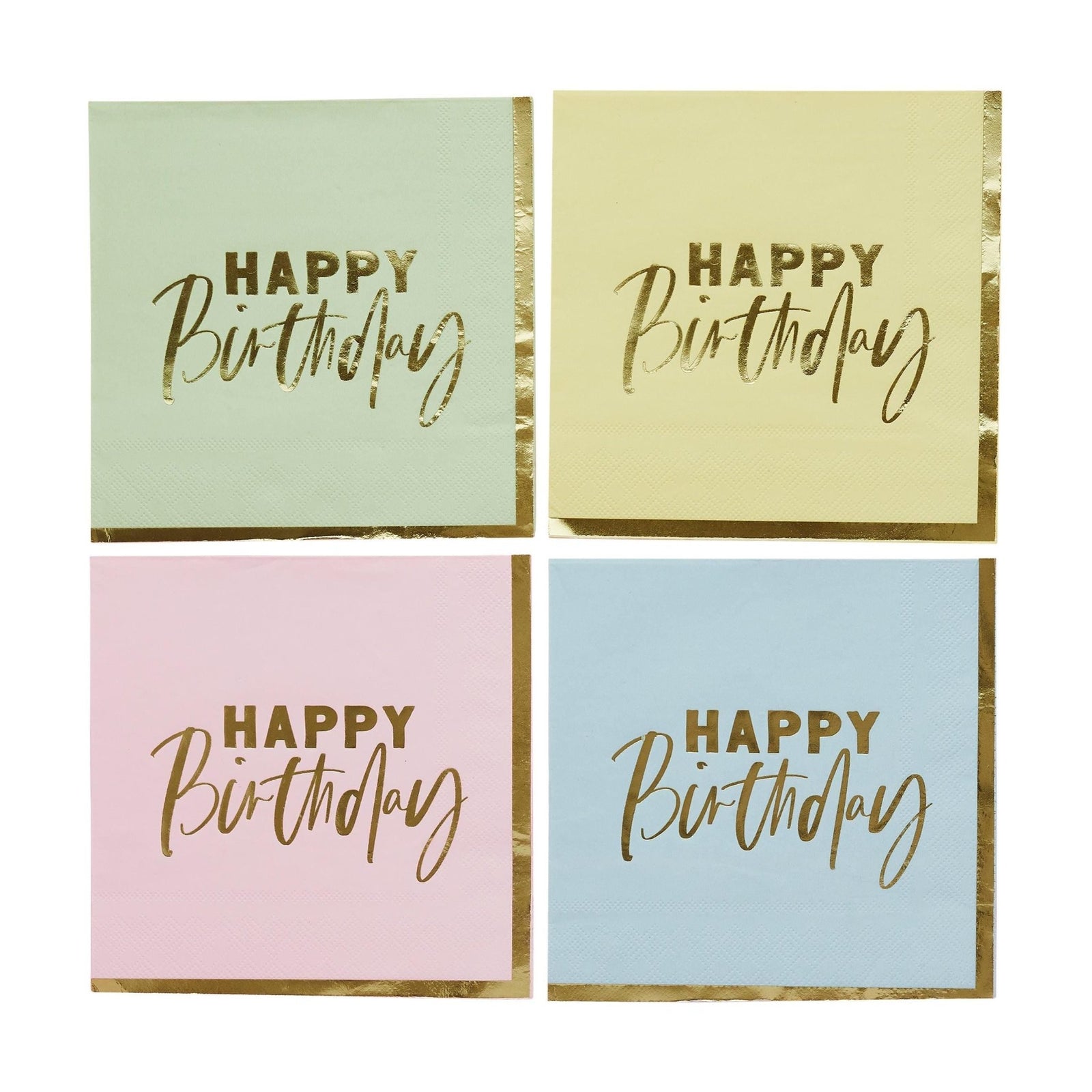 Pastel Birthday Napkins - Stesha Party