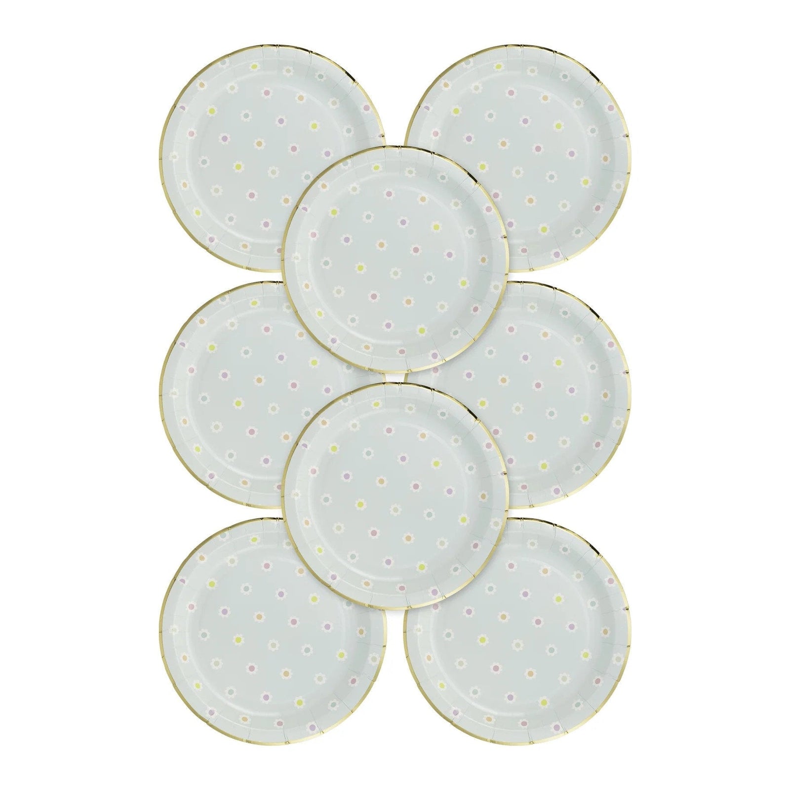 Pastel Blue Daisy Plates - Stesha Party