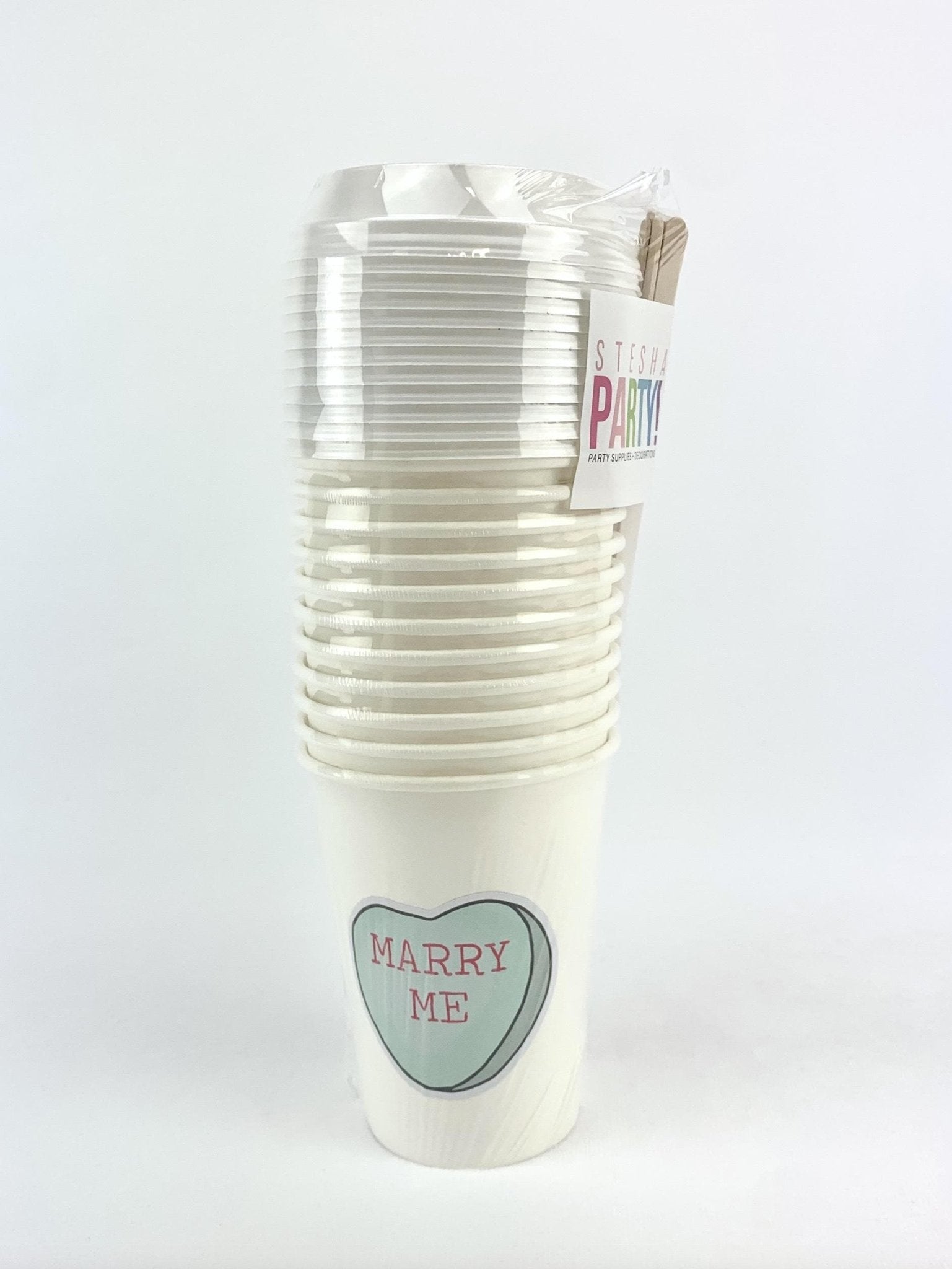 Pastel Conversation Heart Cups - Stesha Party