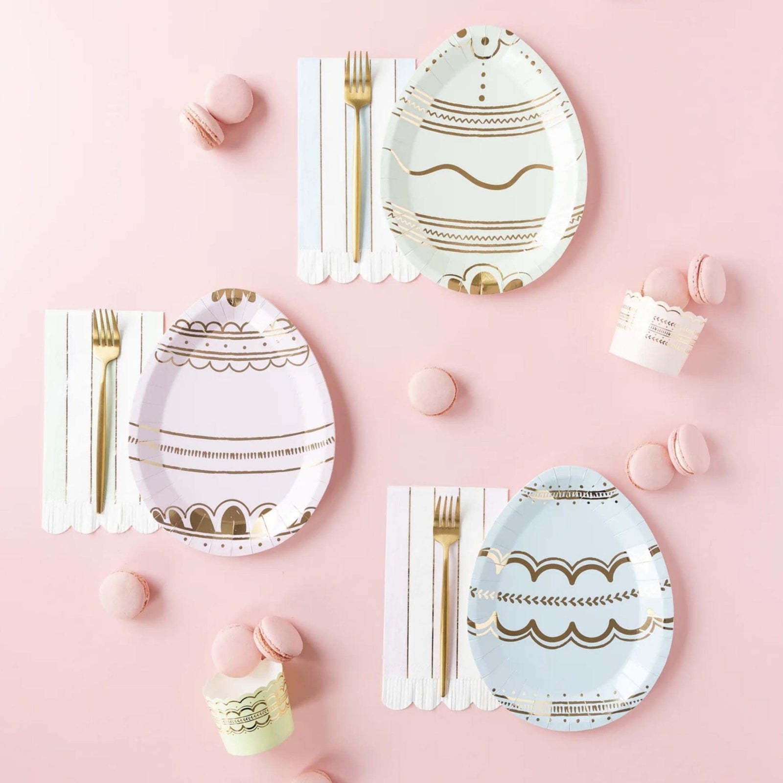 Pastel Easter Egg Plates 9ct - Stesha Party
