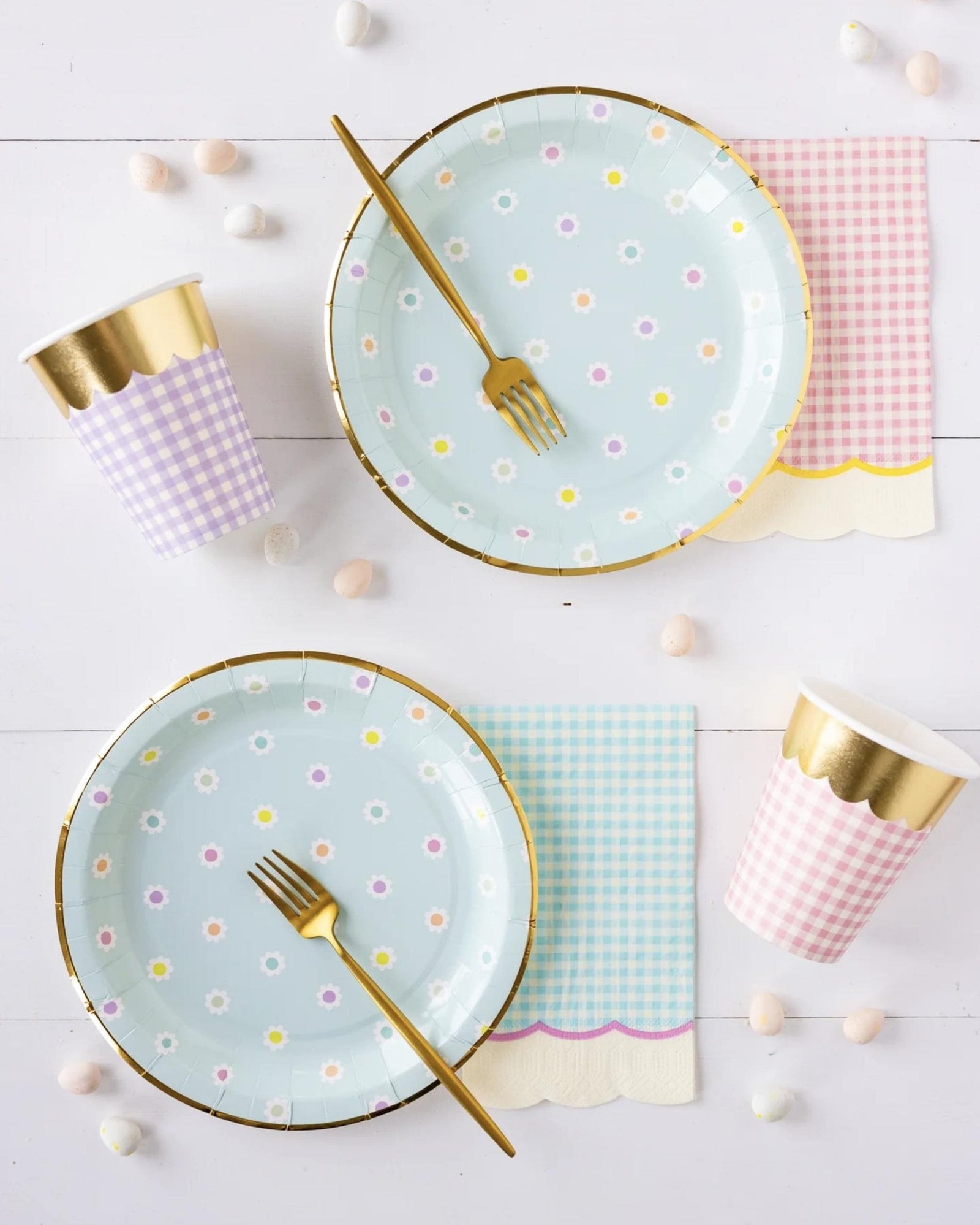 Pastel Gingham Party Cups - Stesha Party