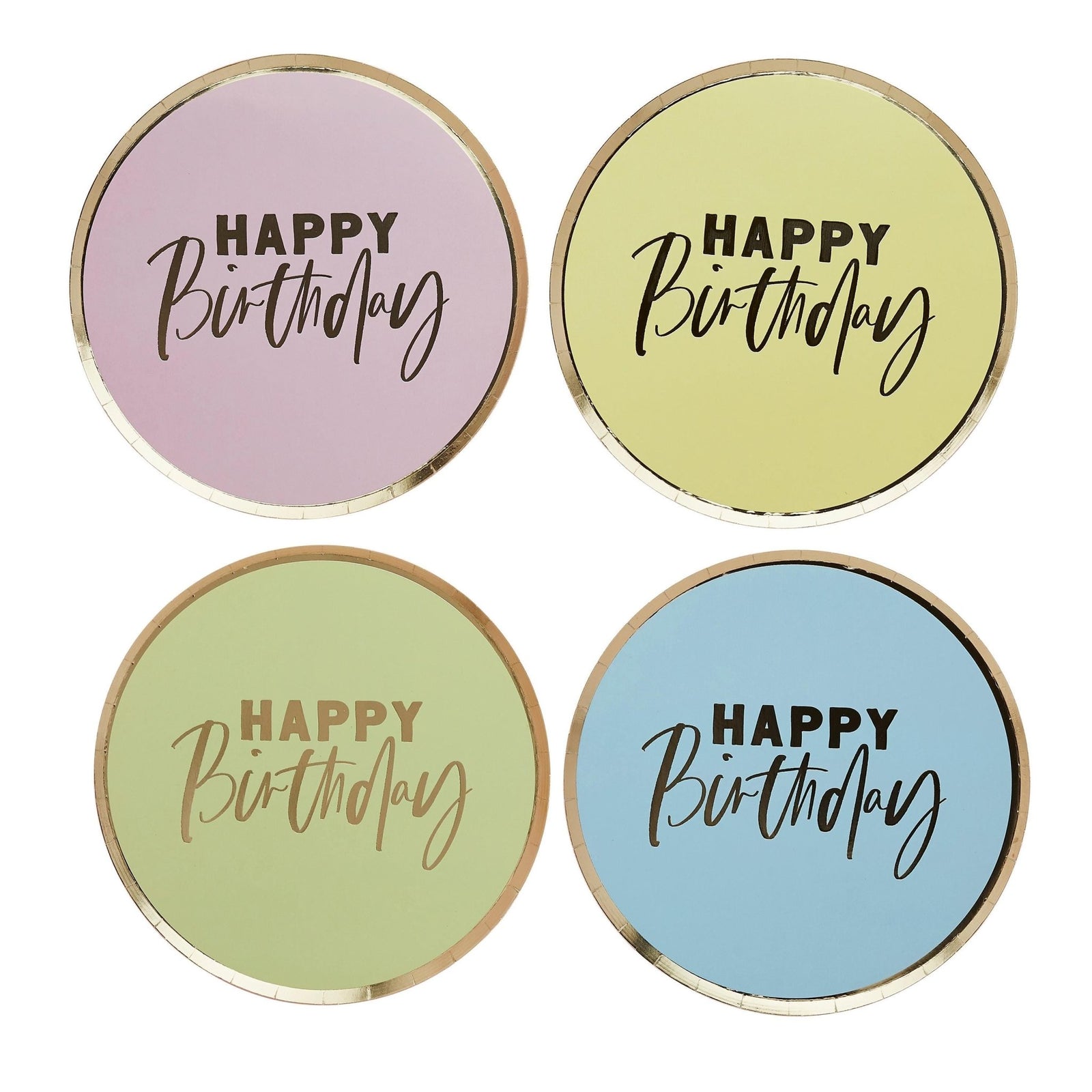 Pastel Happy Birthday Plates - Stesha Party