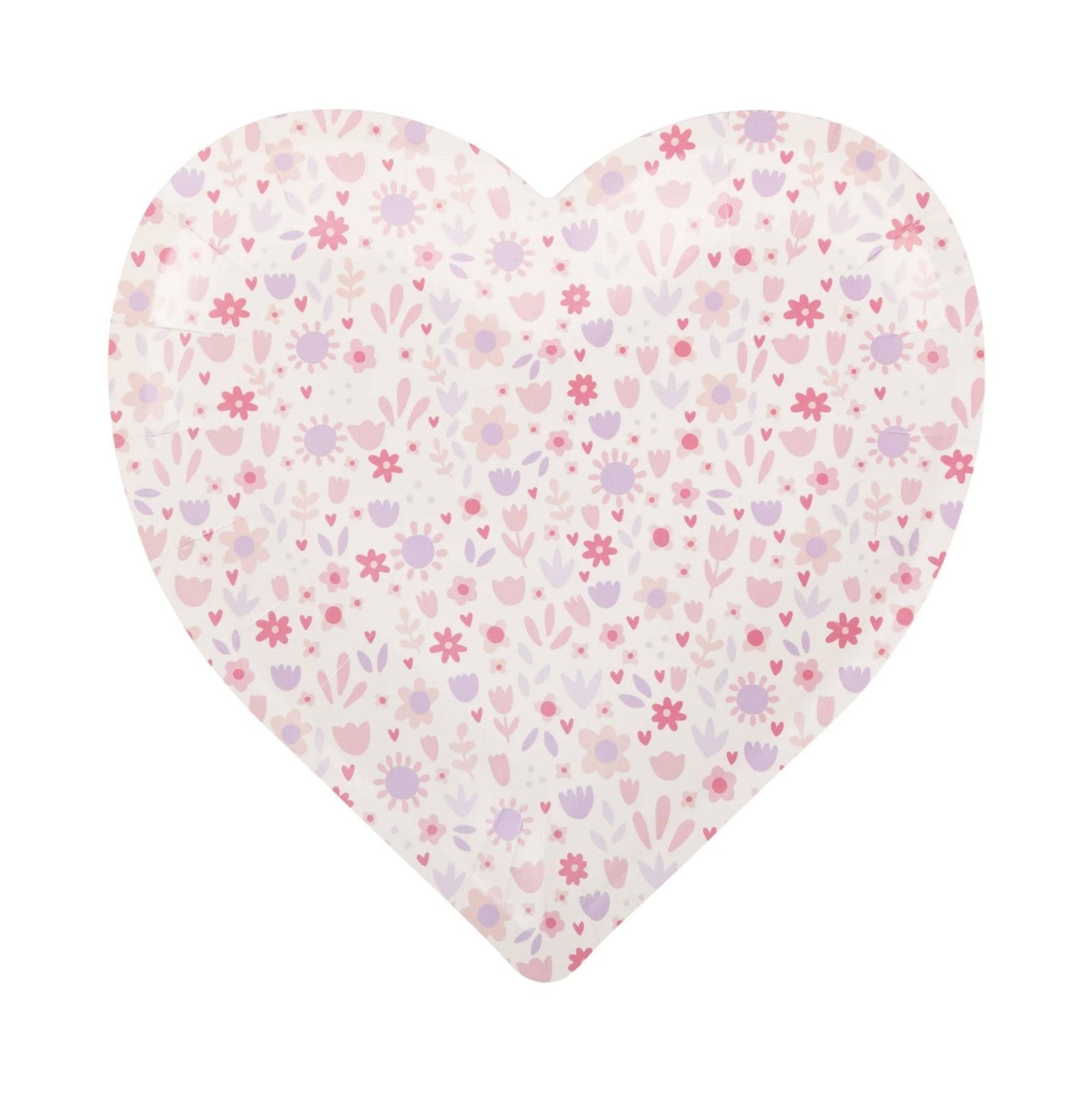 Pastel Pink Floral Heart Plates - Stesha Party