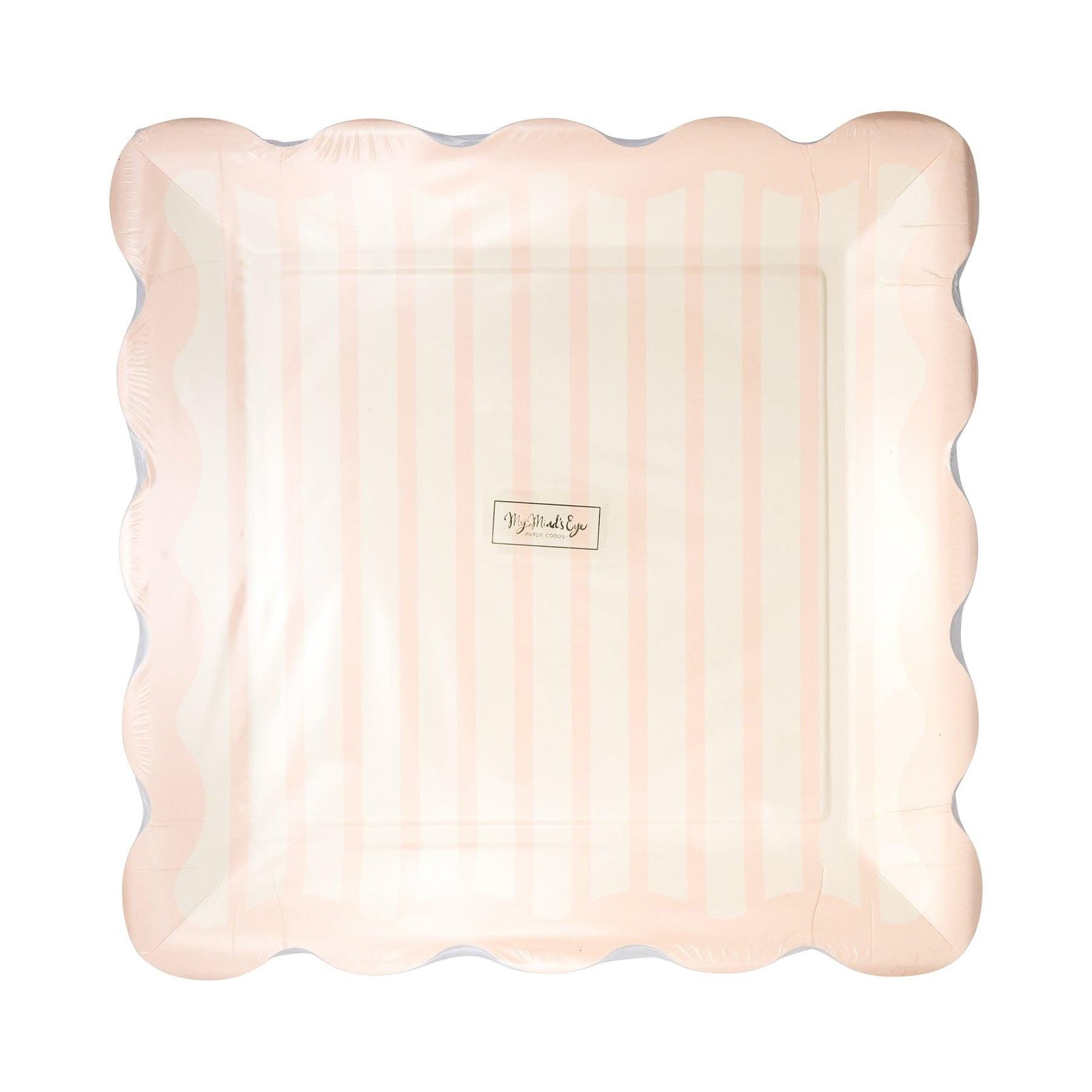 Pastel Pink Striped Plates 8ct - Stesha Party