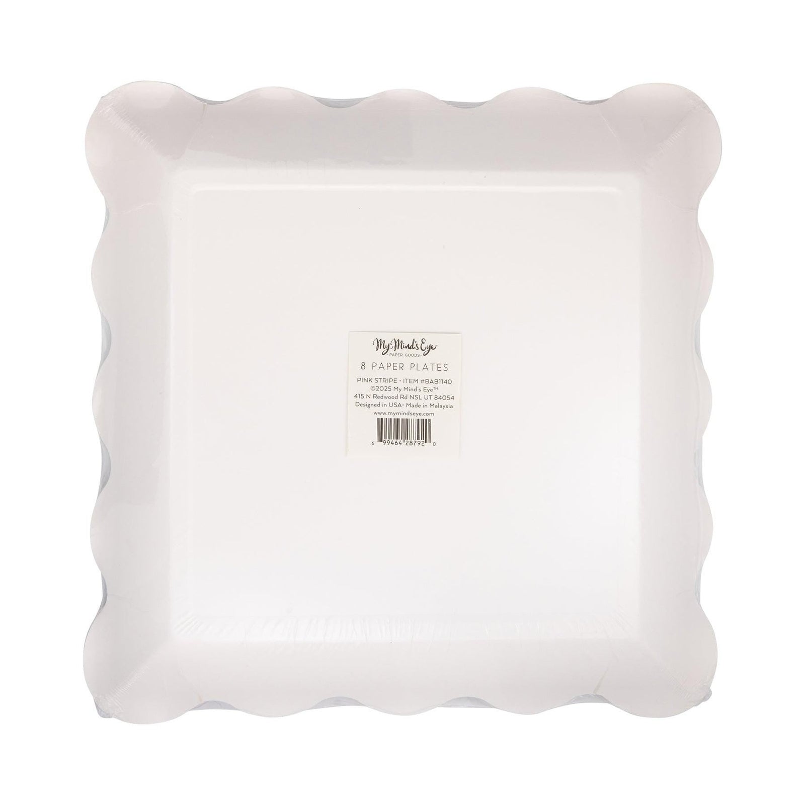 Pastel Pink Striped Plates 8ct - Stesha Party