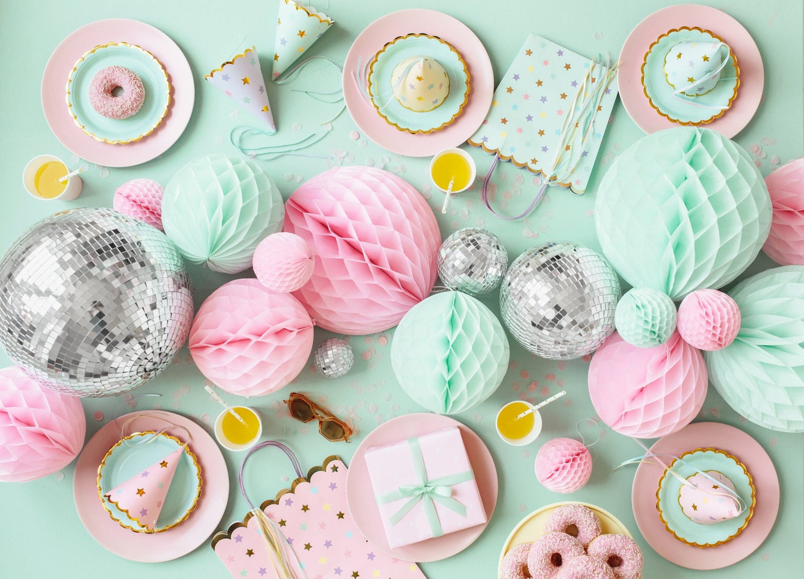 Pastel Rainbow Party Hats - Stesha Party