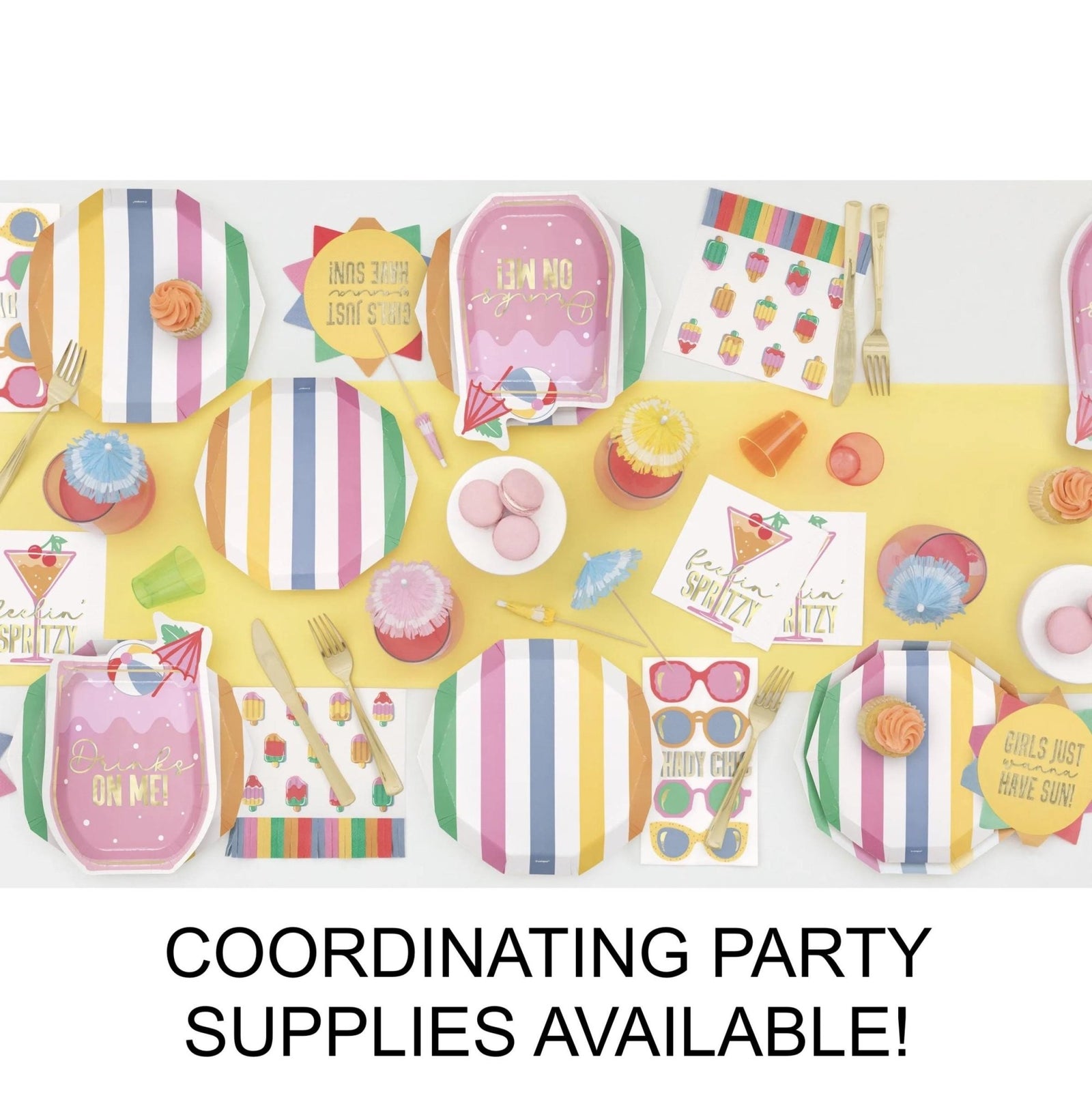 Pastel Rainbow Striped Dinner Napkins 16ct - Stesha Party