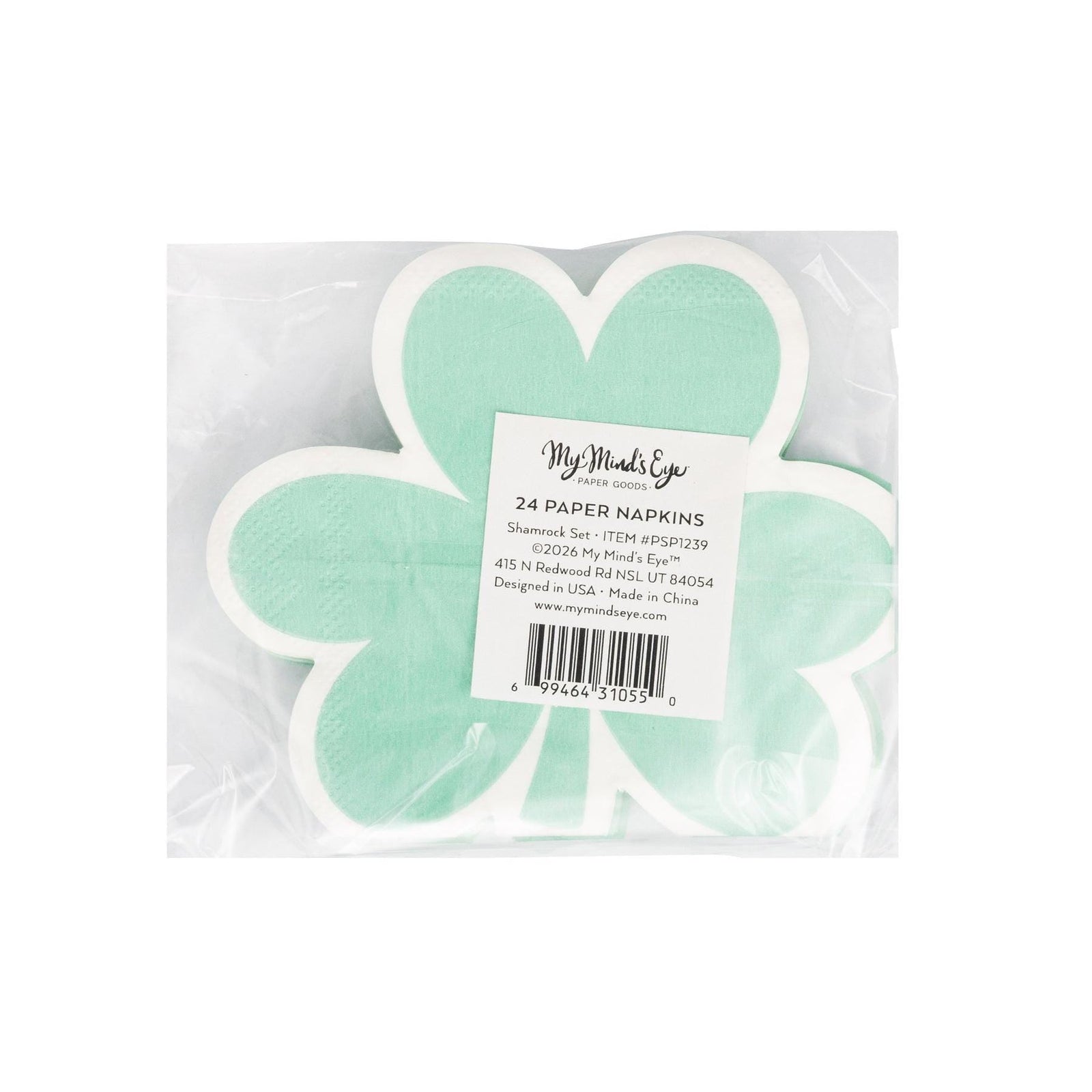 Pastel Shamrock Cocktail Napkins 24ct - Stesha Party