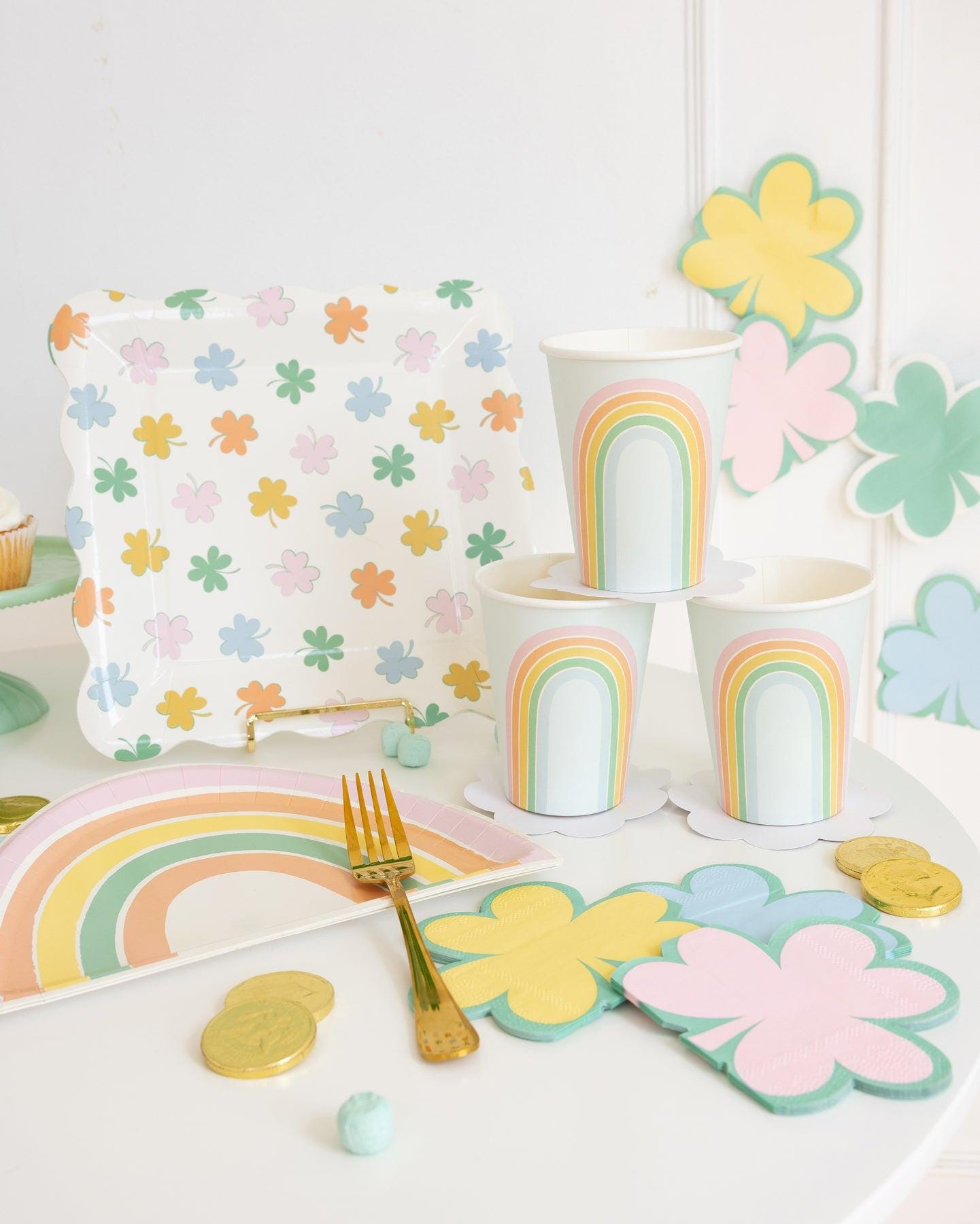 Pastel Shamrock Party Plates - Stesha Party