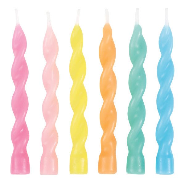 Pastel Spiral Birthday Candles 6ct - Stesha Party