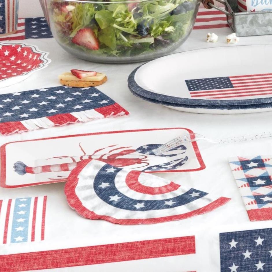 Patriotic Bunting Shaped Paper Napkins 16ct - Stesha Party