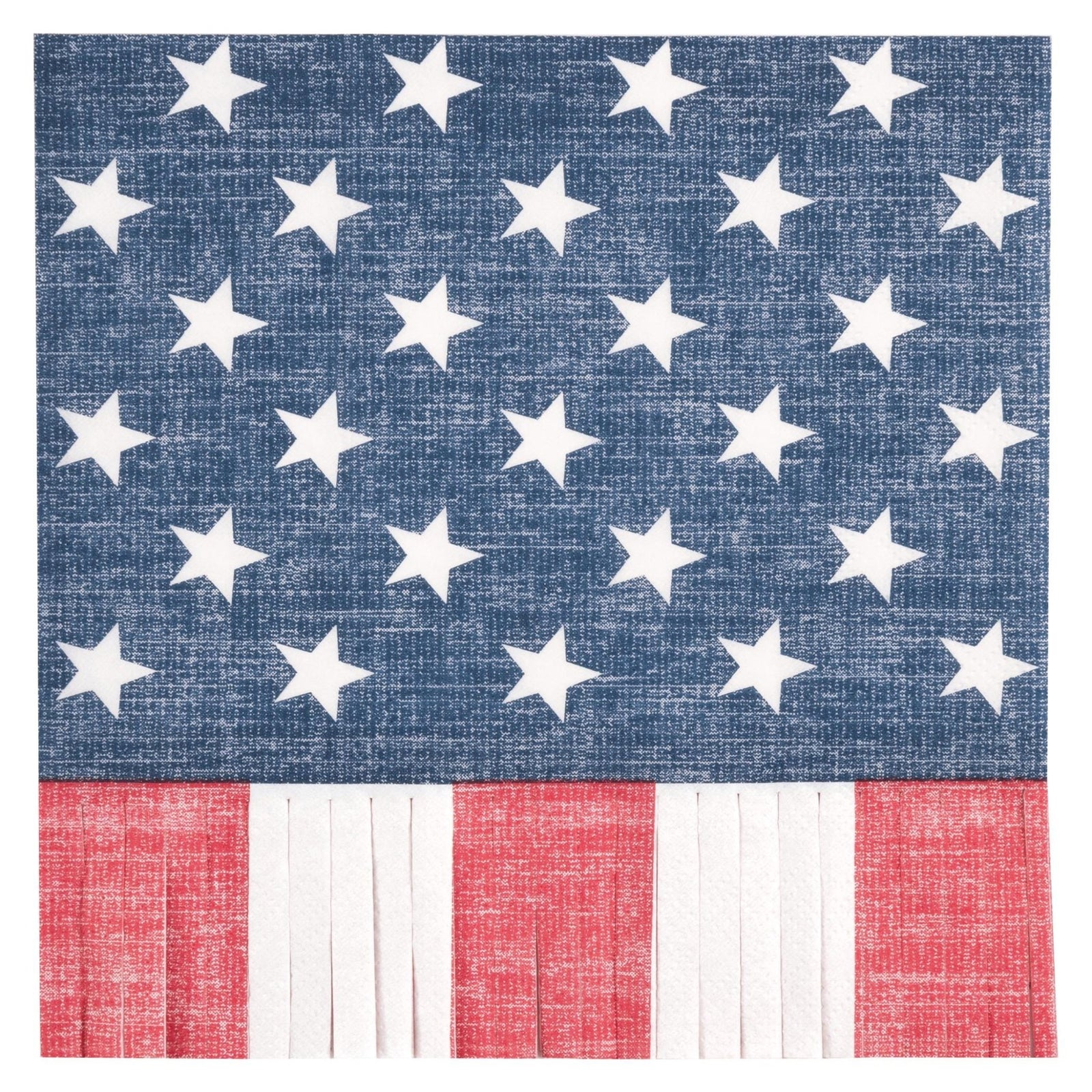 Patriotic Flag Fringe Napkins 16ct - Stesha Party
