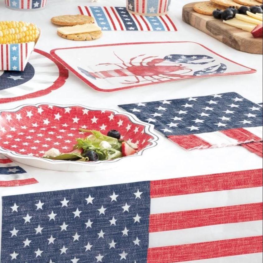 Patriotic Flag Fringe Napkins 16ct - Stesha Party
