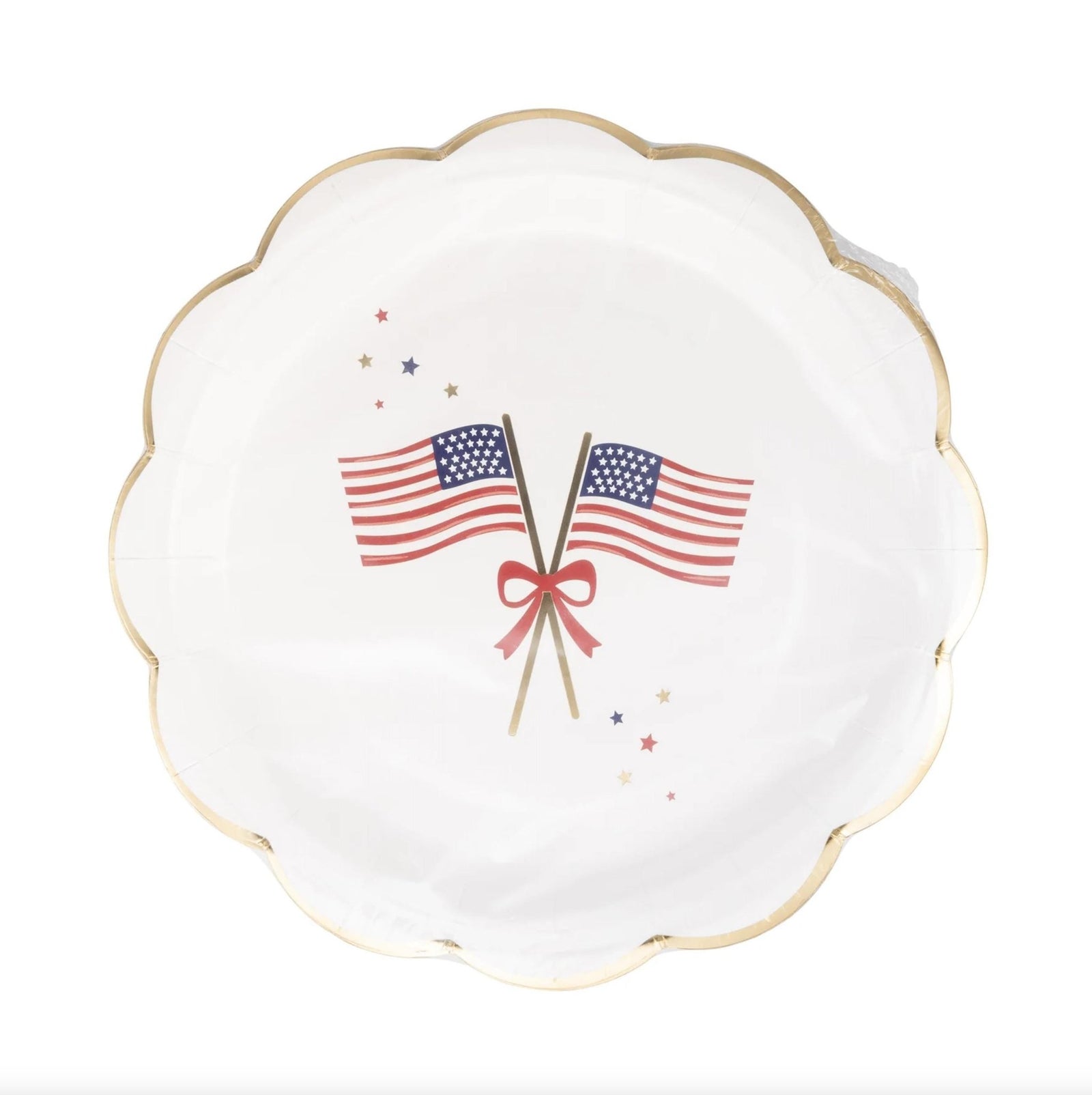 Patriotic Flag Scalloped Plates 8ct - Stesha Party