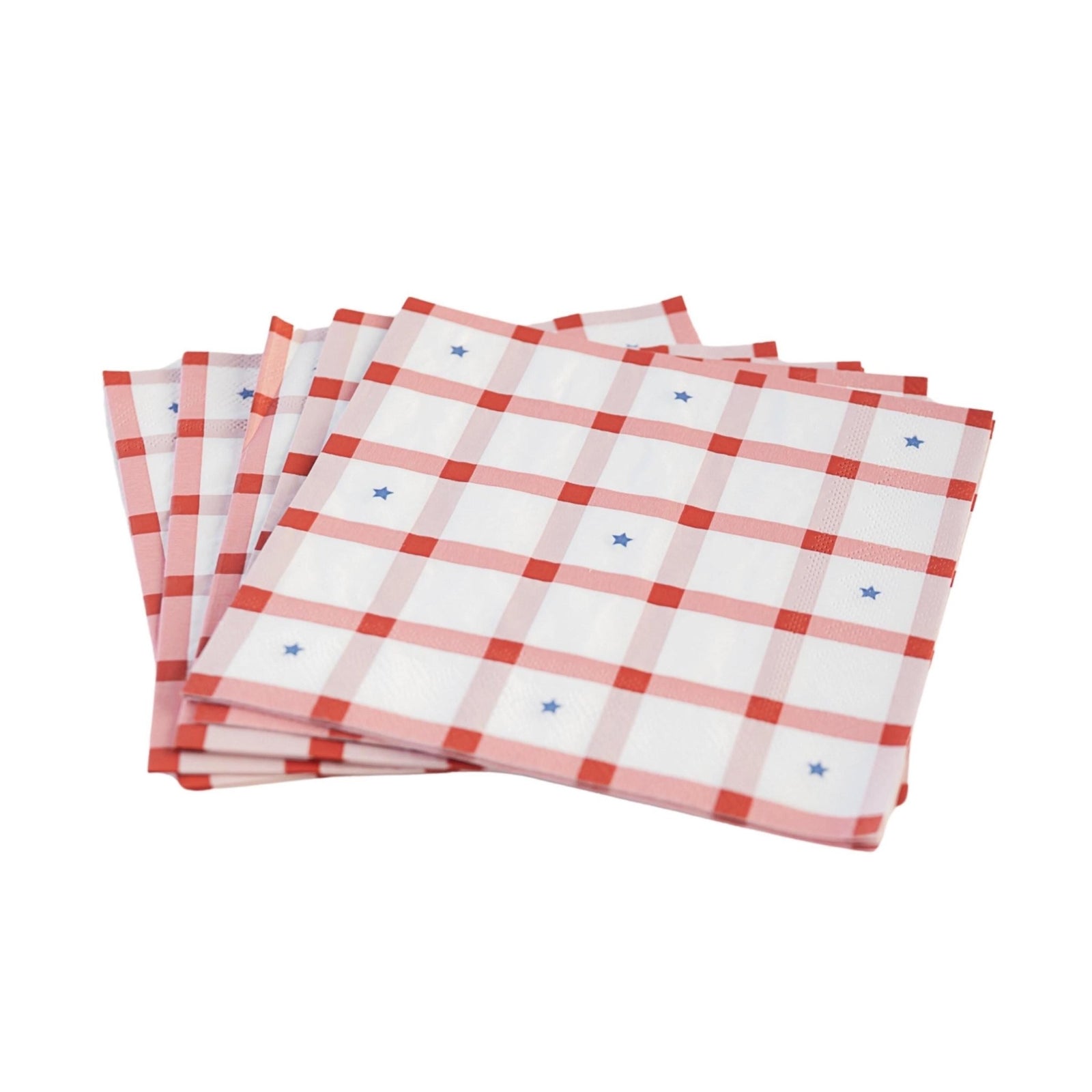 Patriotic Gingham Napkins 20ct - Stesha Party