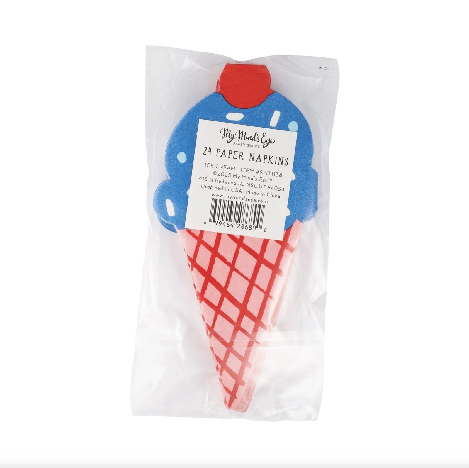 Patriotic Ice Cream Cone Napkins 24ct - Stesha Party