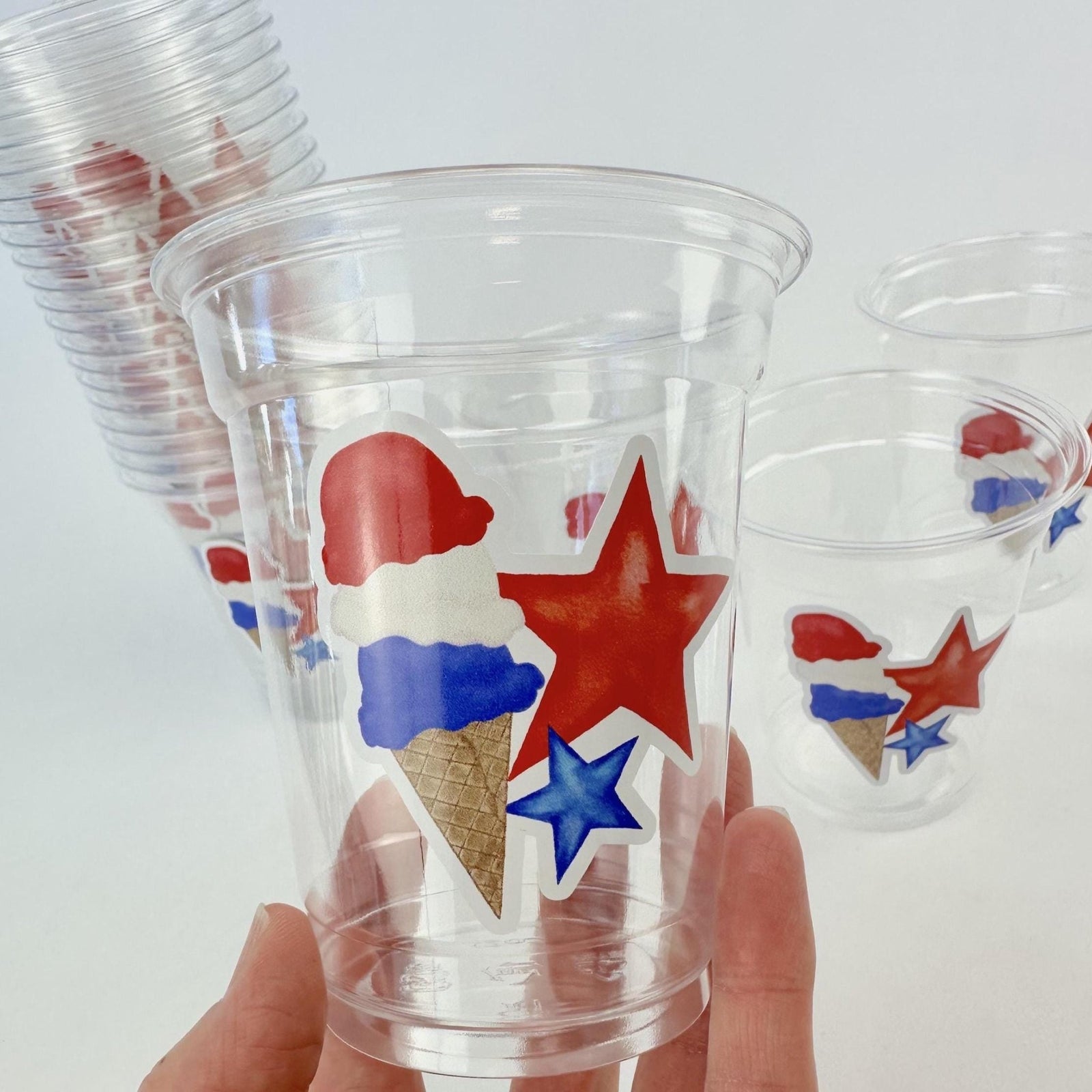 Patriotic Ice Cream Party Cups - Stesha Party