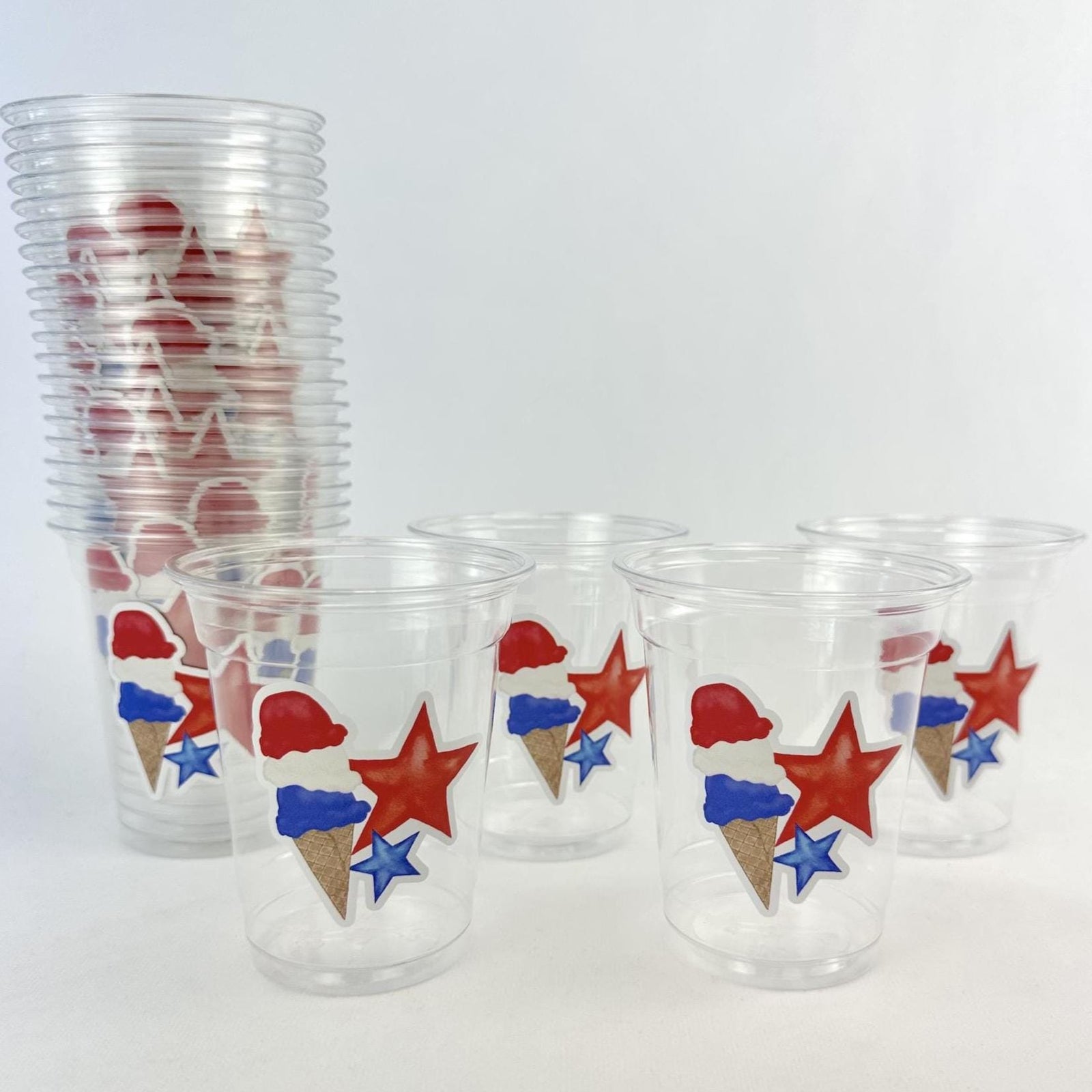 Patriotic Ice Cream Party Cups - Stesha Party