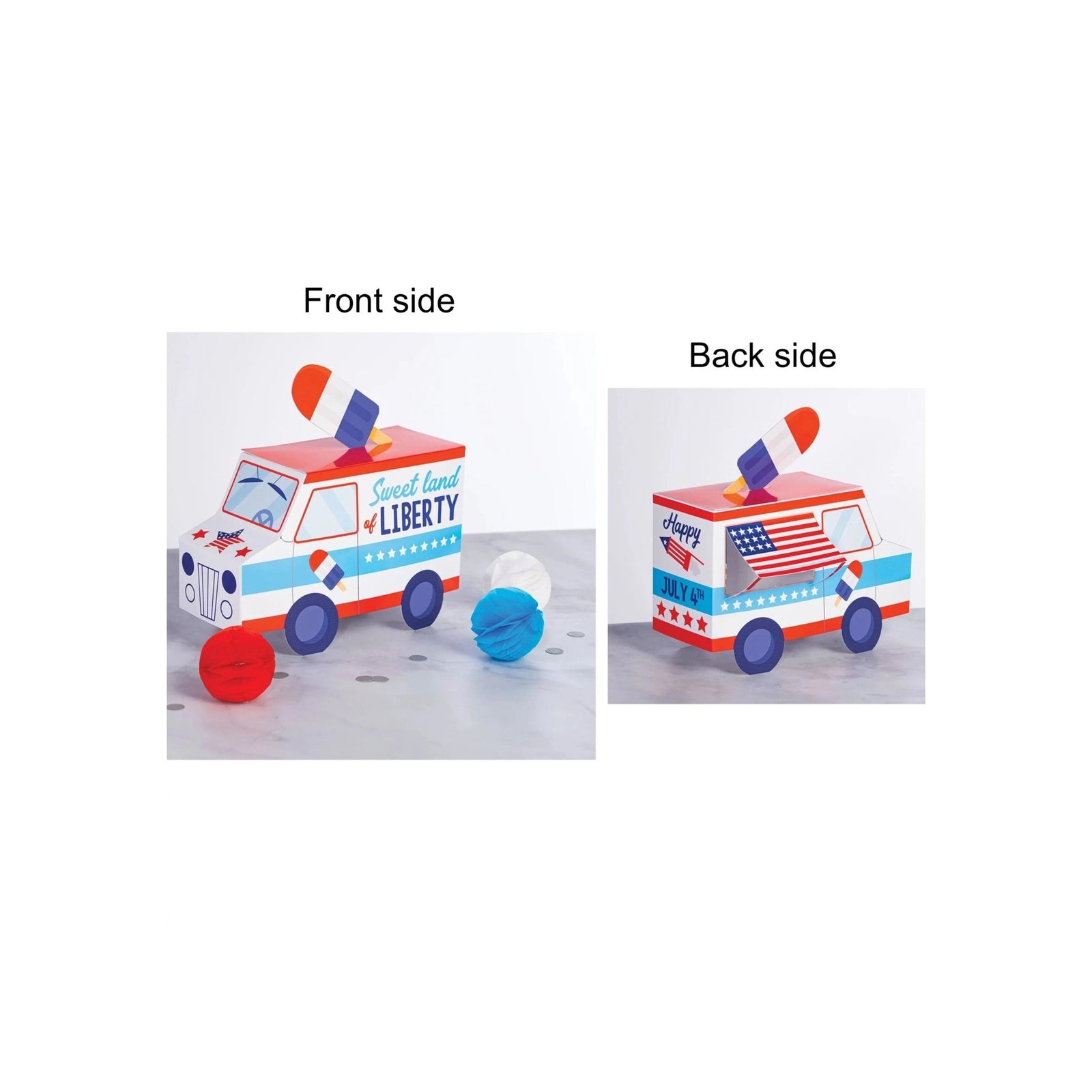 Patriotic Ice Cream Truck Centerpiece - Stesha Party