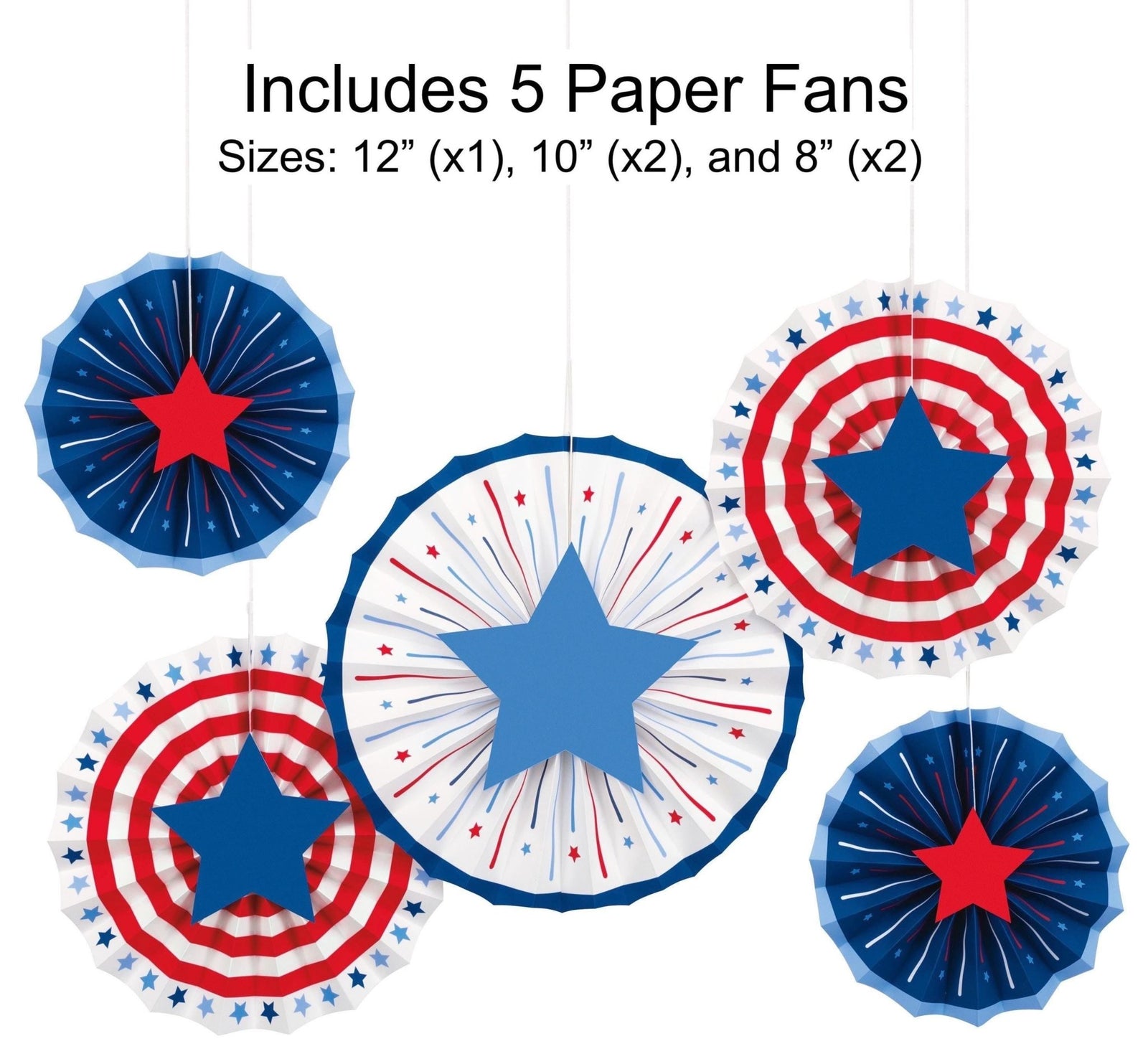 Patriotic Paper Fan Decorations - Stesha Party
