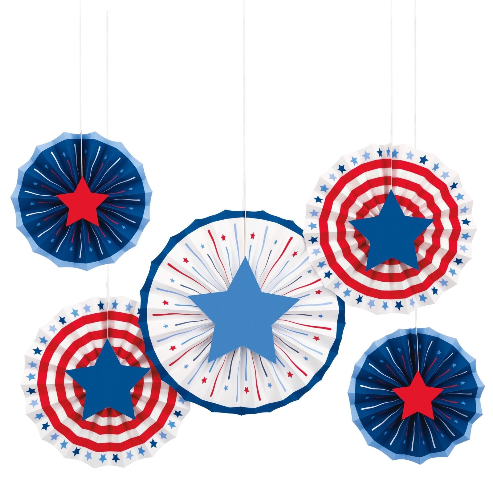 Patriotic Paper Fan Decorations - Stesha Party