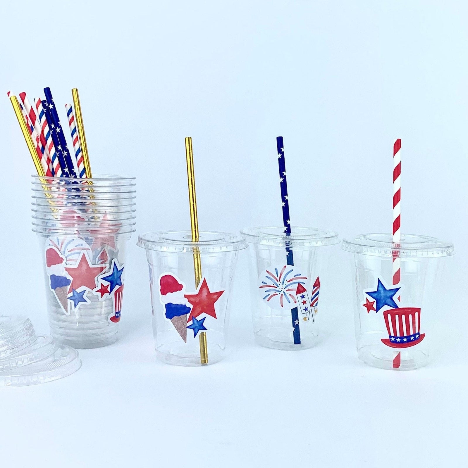Patriotic Party Plastic Cups 12ct - Stesha Party