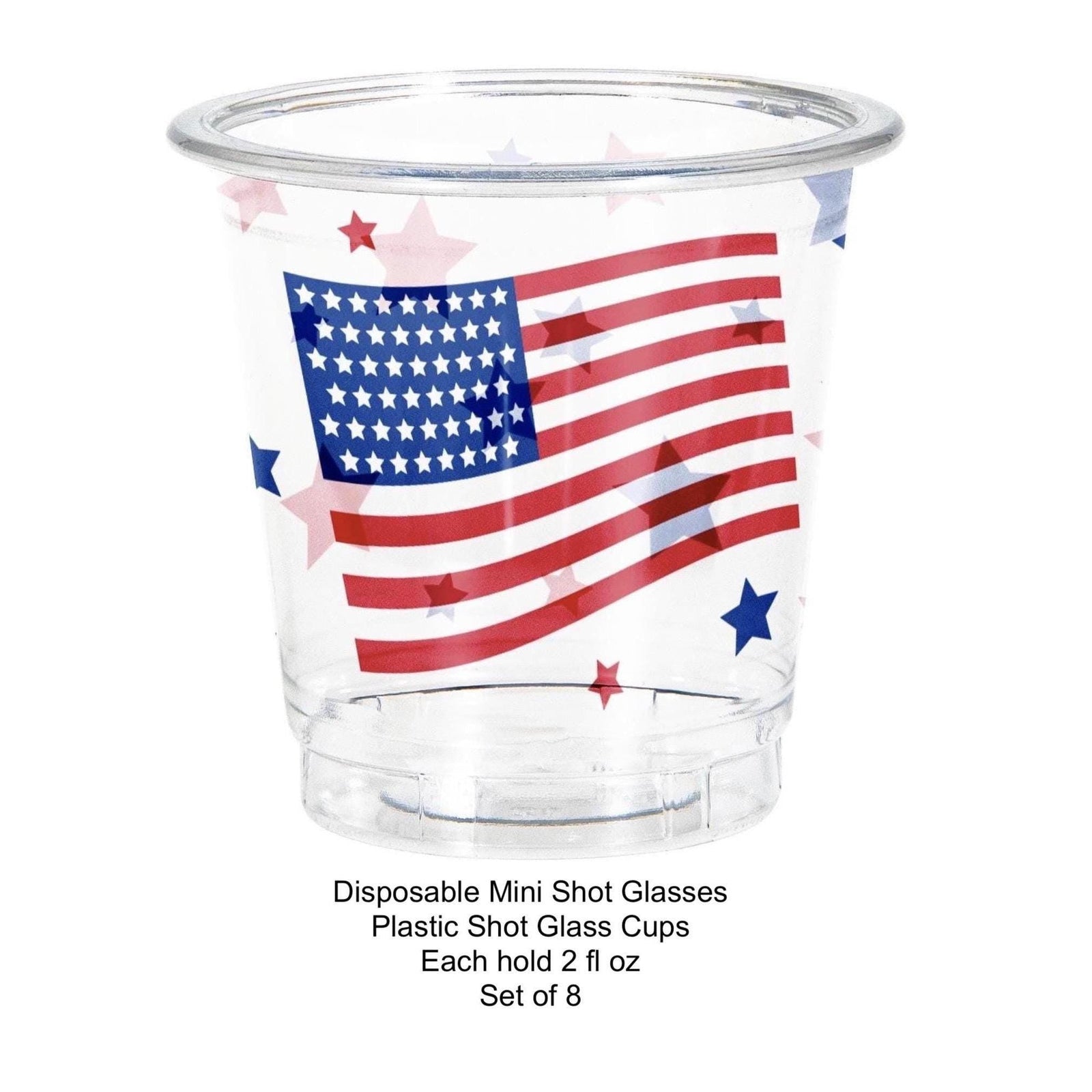 Patriotic Plastic Shot Glasses 8ct - Stesha Party