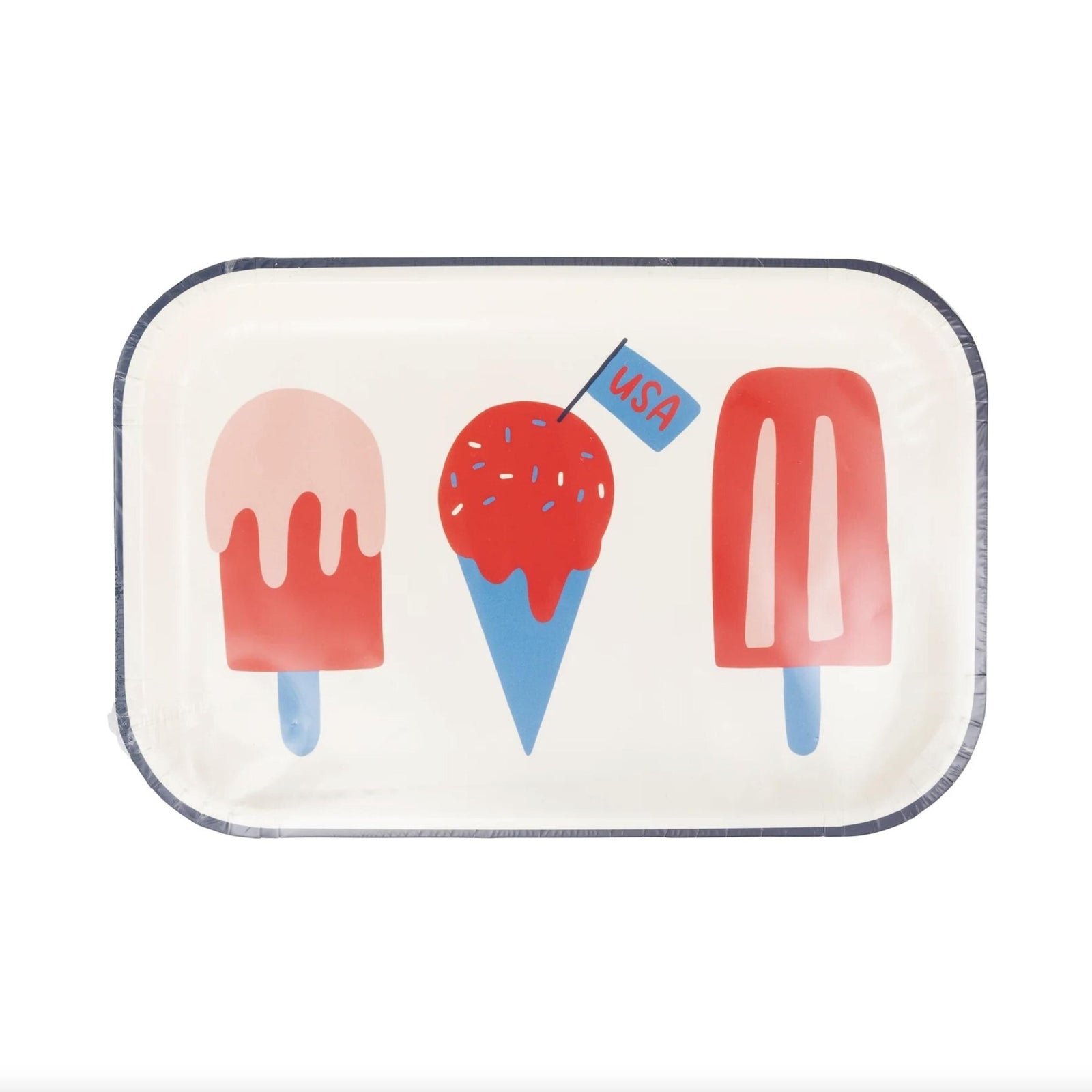 Patriotic Popsicle Ice Cream Plates 8ct - Stesha Party