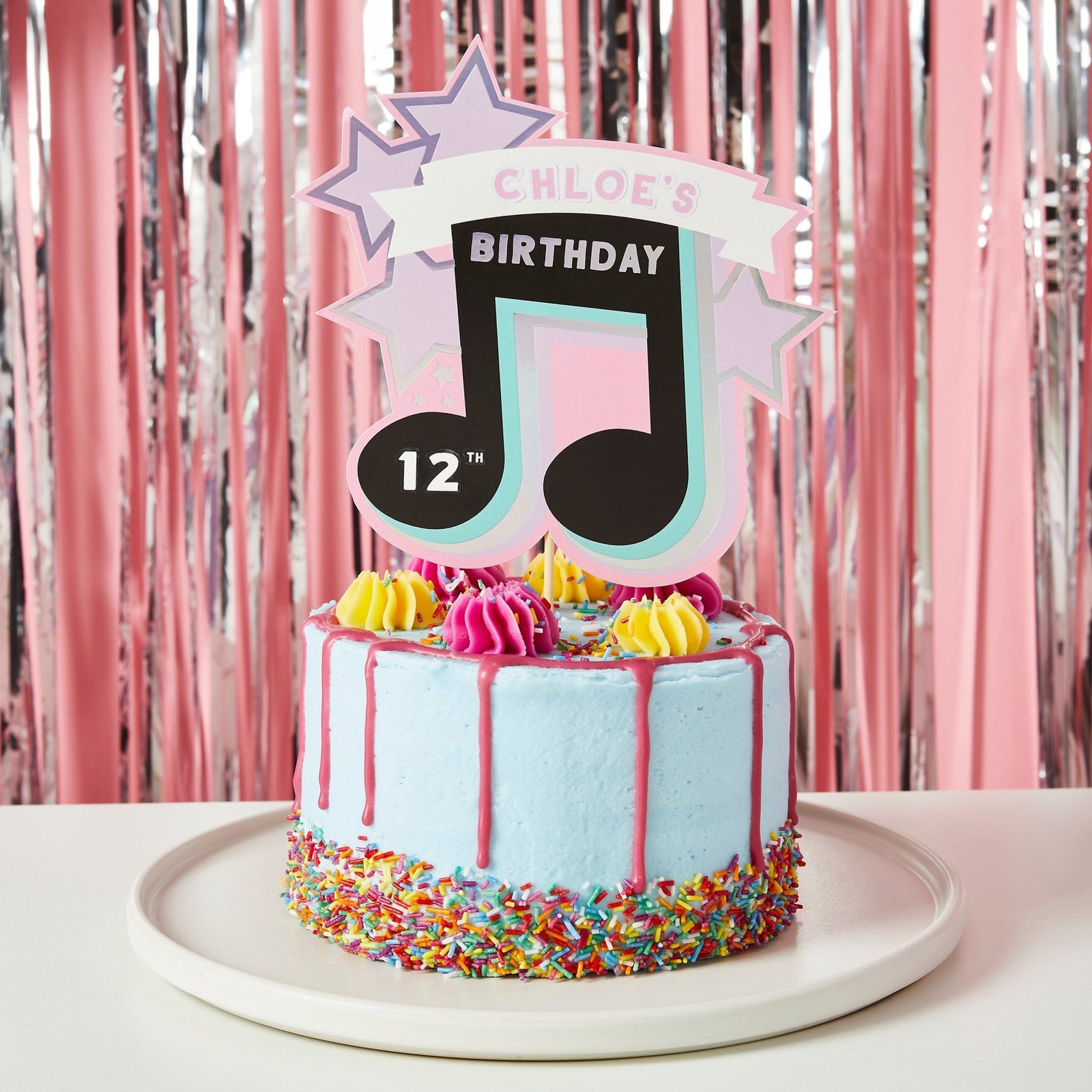 Personalized Music Note Cake Topper - Stesha Party