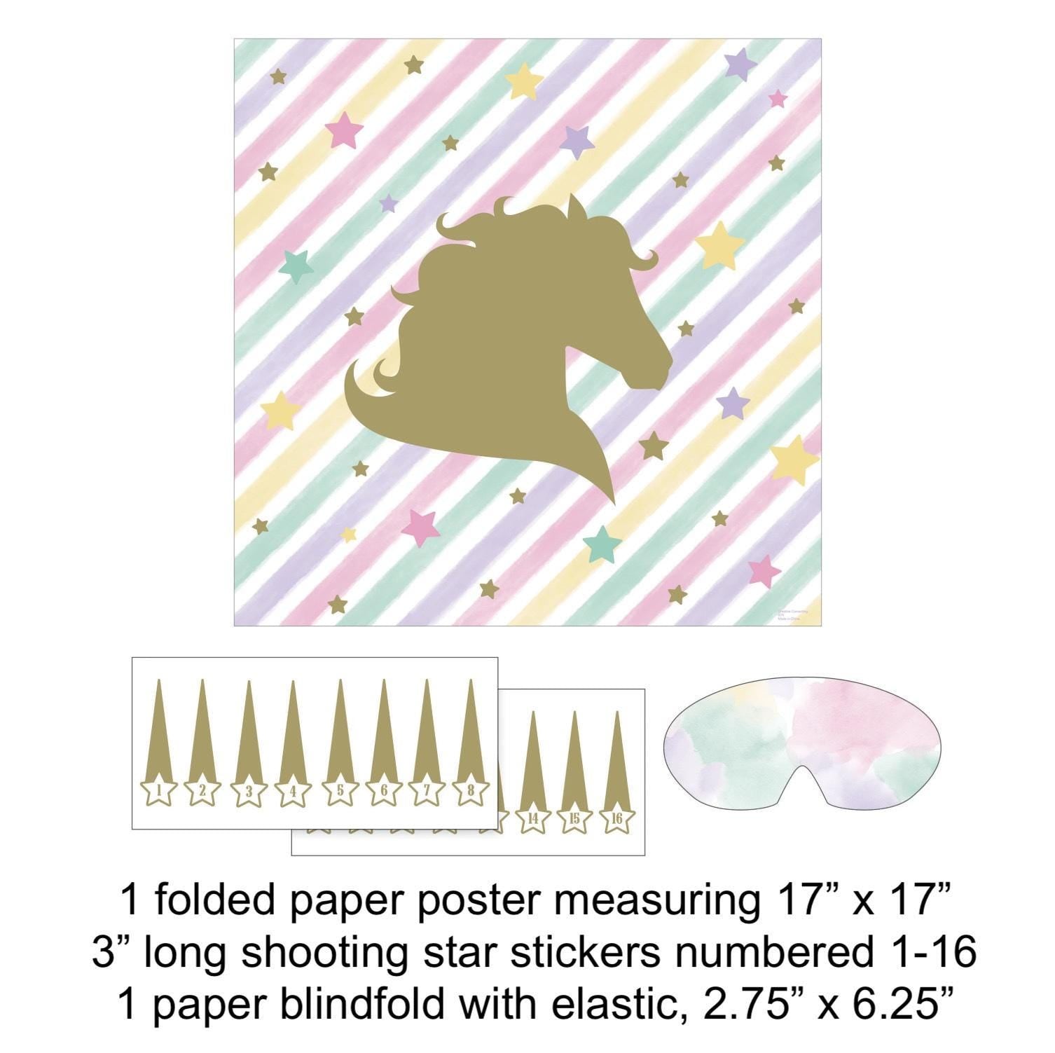 Pin The Unicorn Party Game - Unicorn Birthday Game, Birthday Decorations, Pastel Rainbow Unicorn Party Activity, Kids Party Decorations - Stesha Party