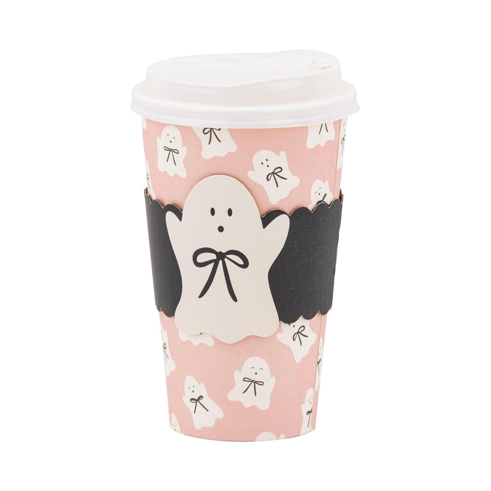 Pink Bow Ghosts To - Go Paper Cups - Stesha Party