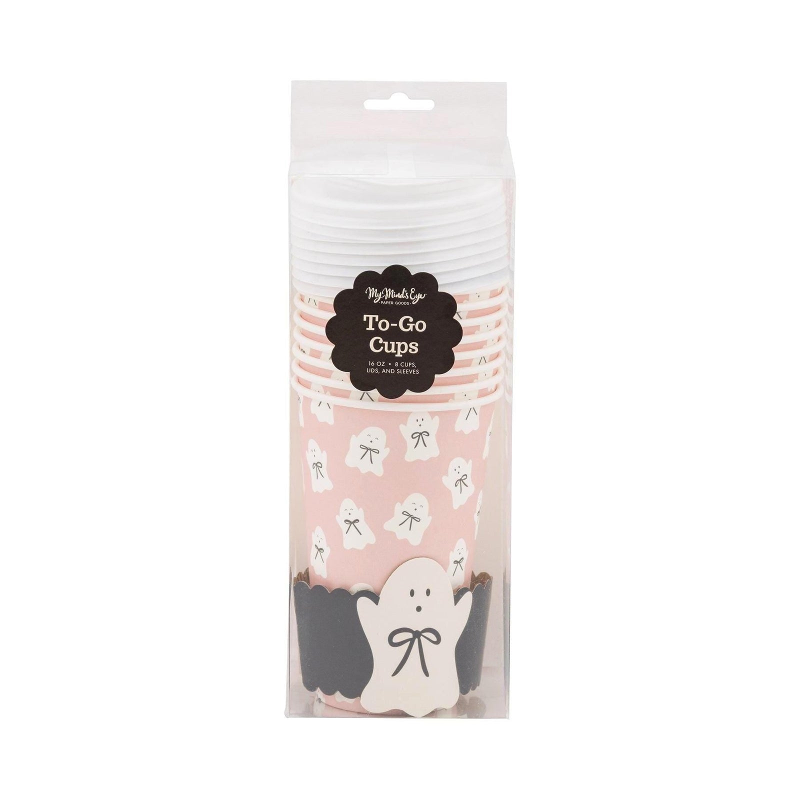 Pink Bow Ghosts To - Go Paper Cups - Stesha Party