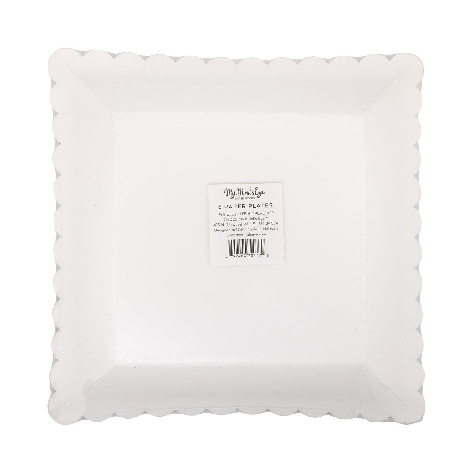 Pink Bow Paper Plates 8ct - Stesha Party