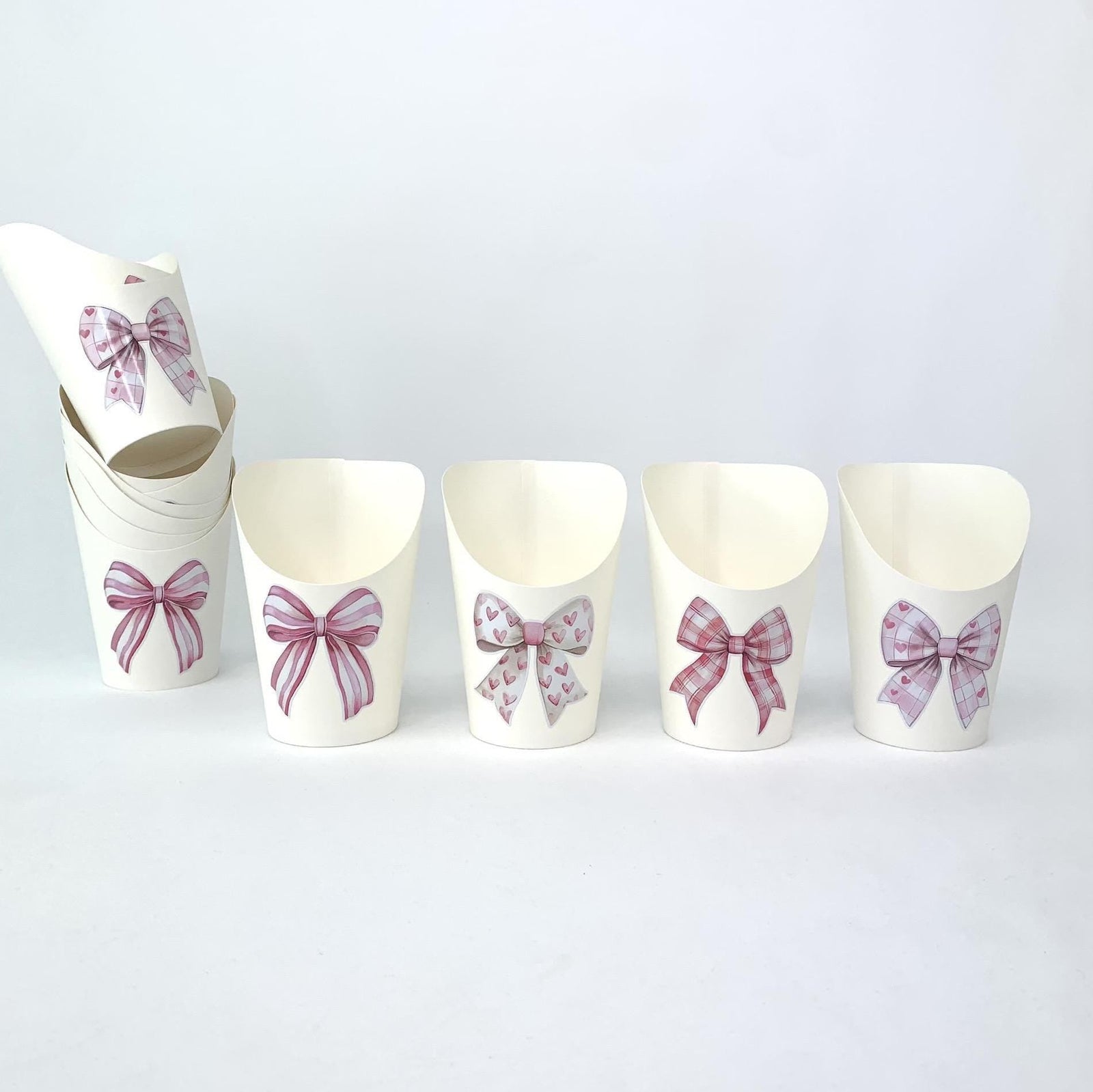 Pink Bows Charcuterie Cups - Stesha Party