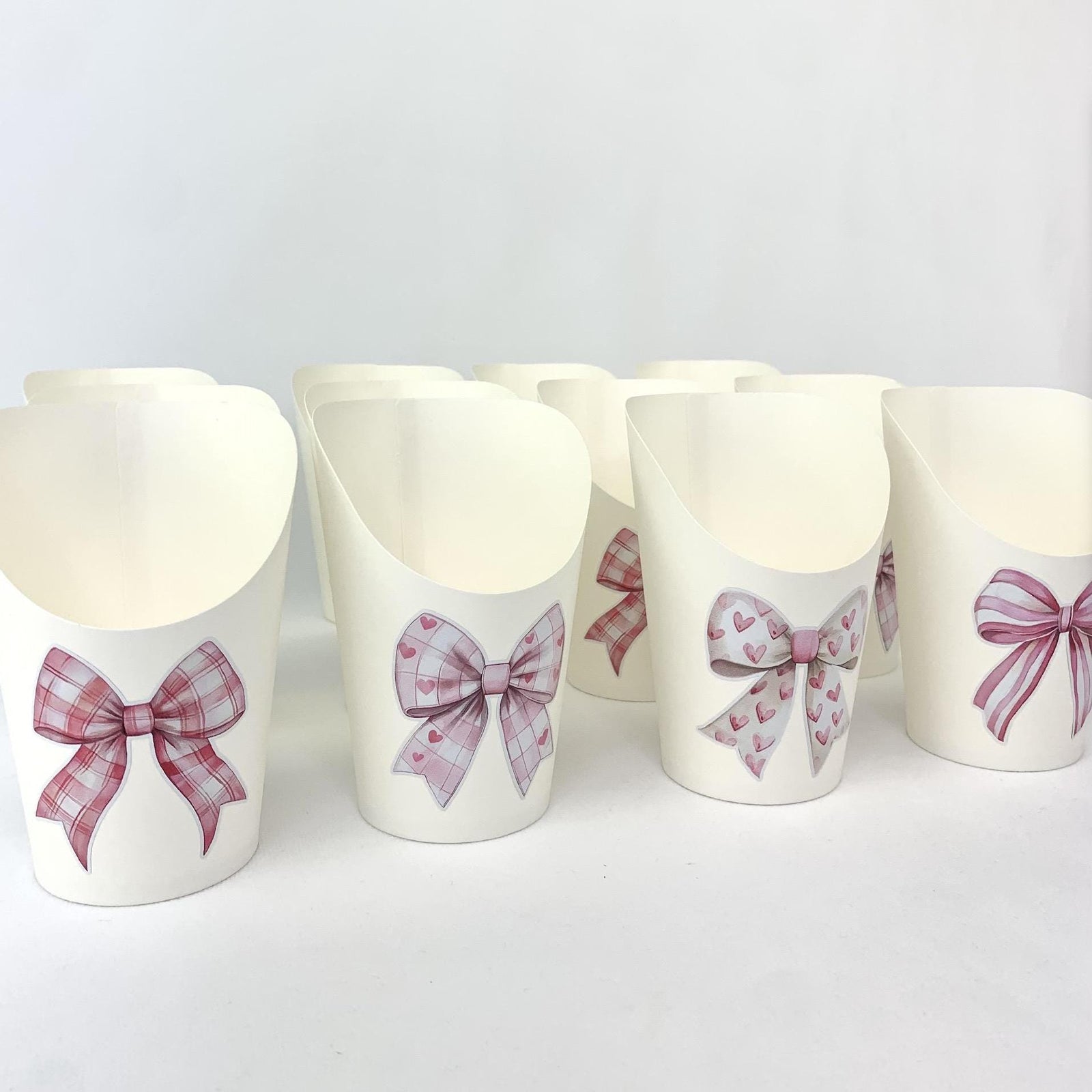 Pink Bows Charcuterie Cups - Stesha Party