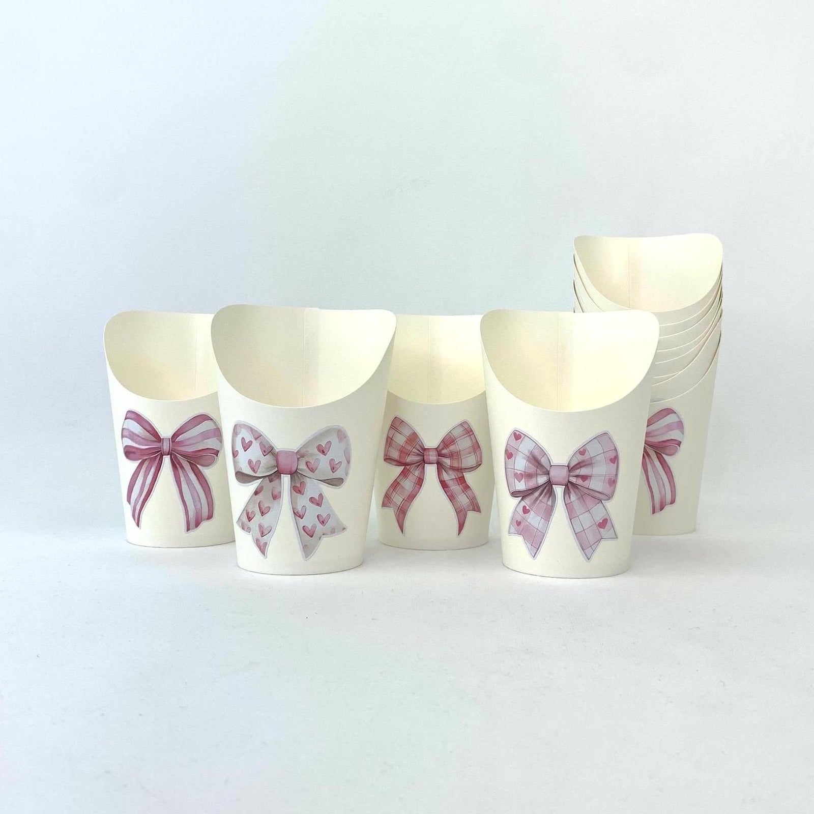 Pink Bows Charcuterie Cups - Stesha Party