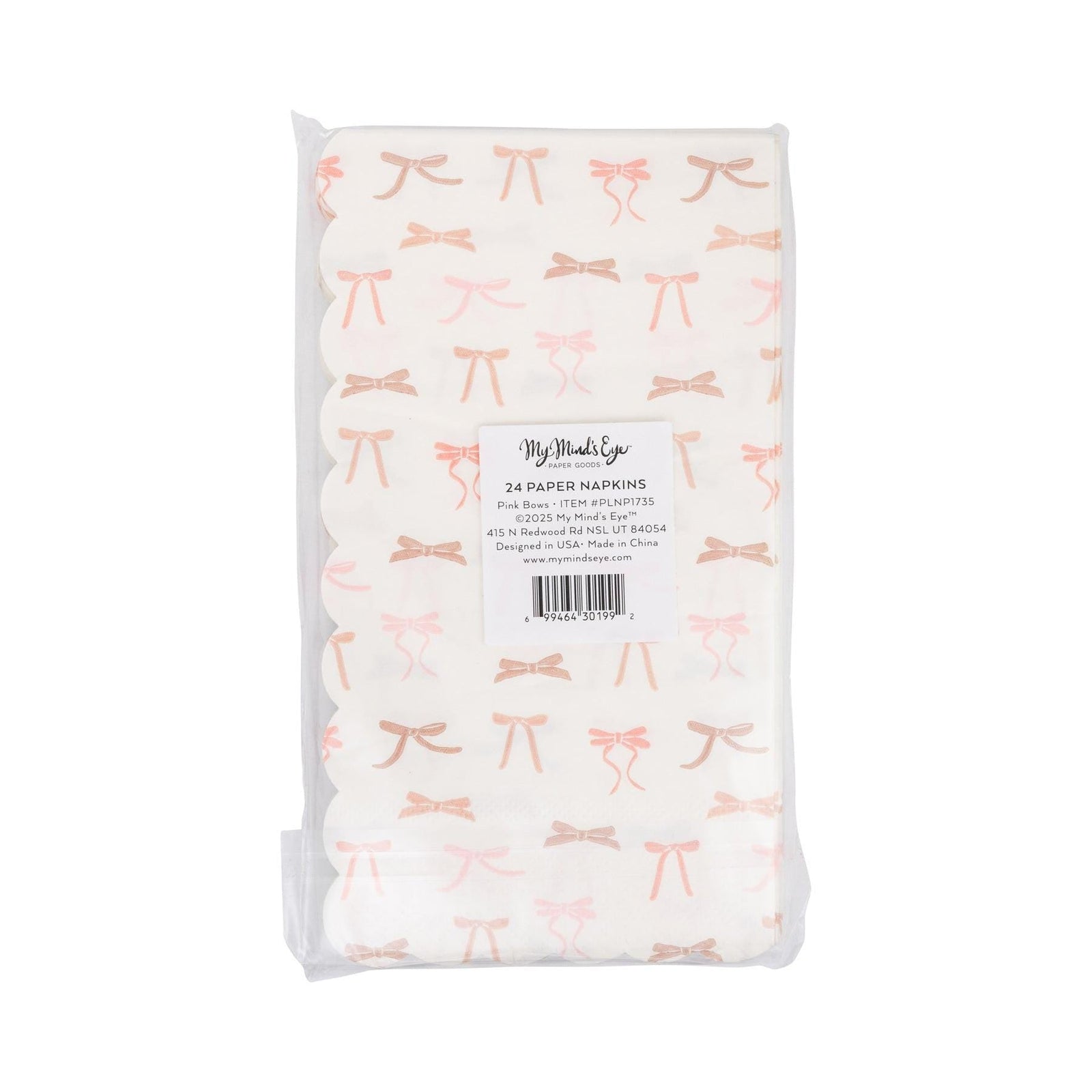 Pink Bows Dinner Napkins 24ct - Stesha Party