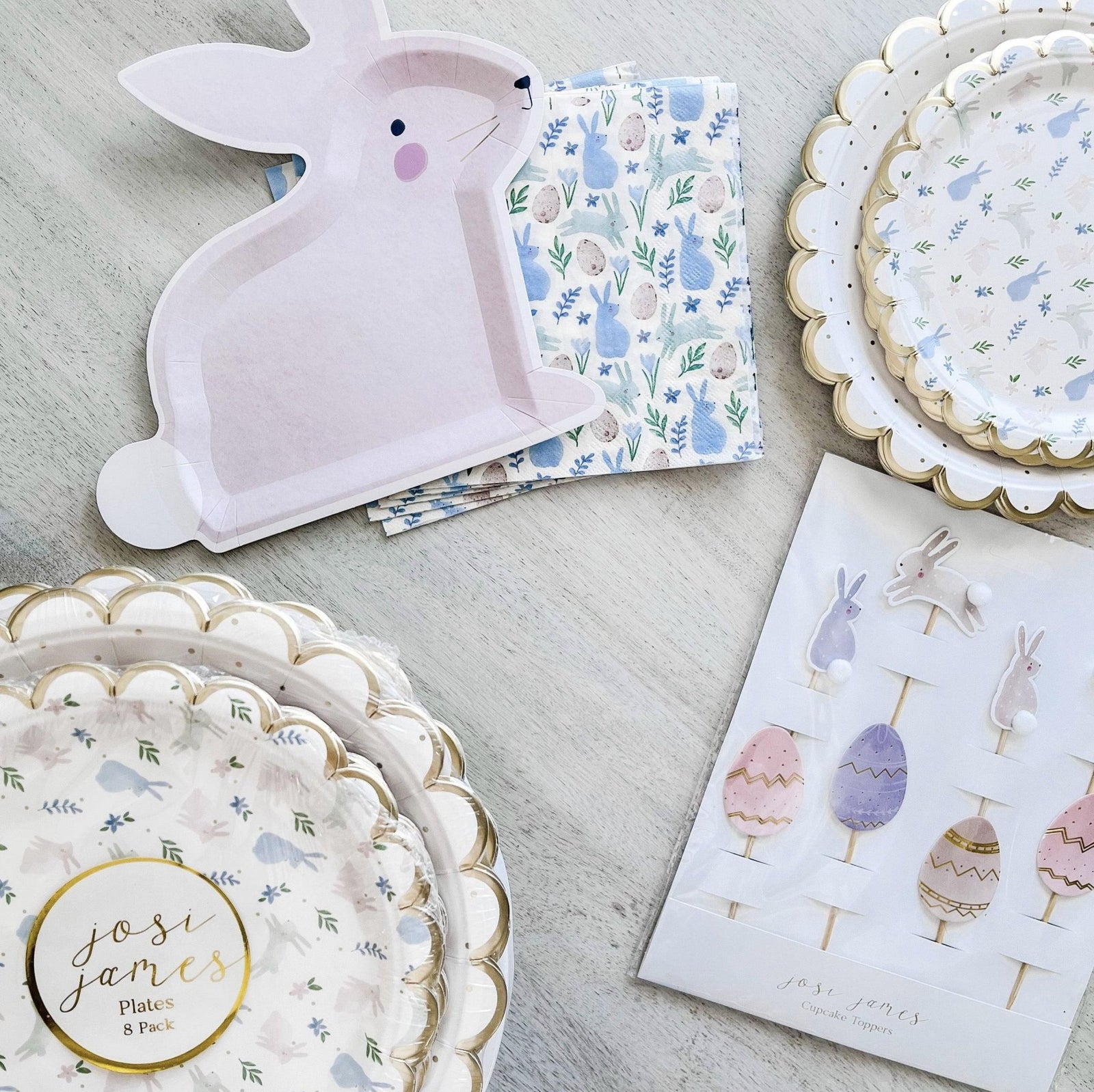 Pink Bunny Paper Plates 8ct - Stesha Party