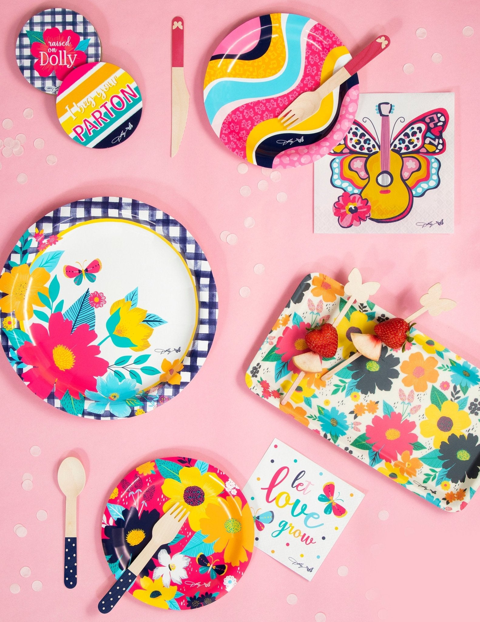 Pink Butterfly Party Cutlery - Stesha Party