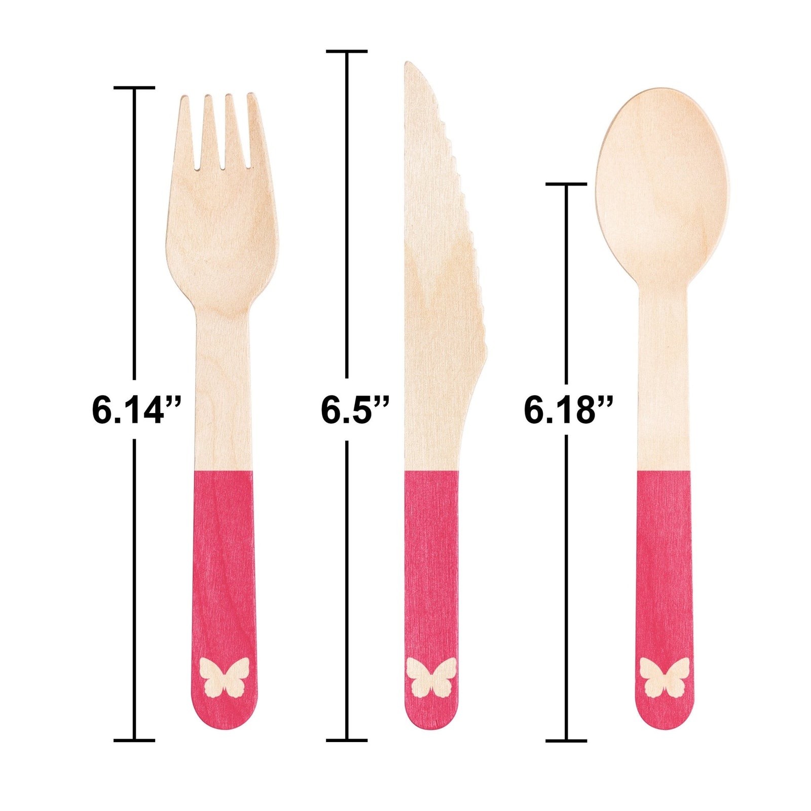 Pink Butterfly Party Cutlery - Stesha Party