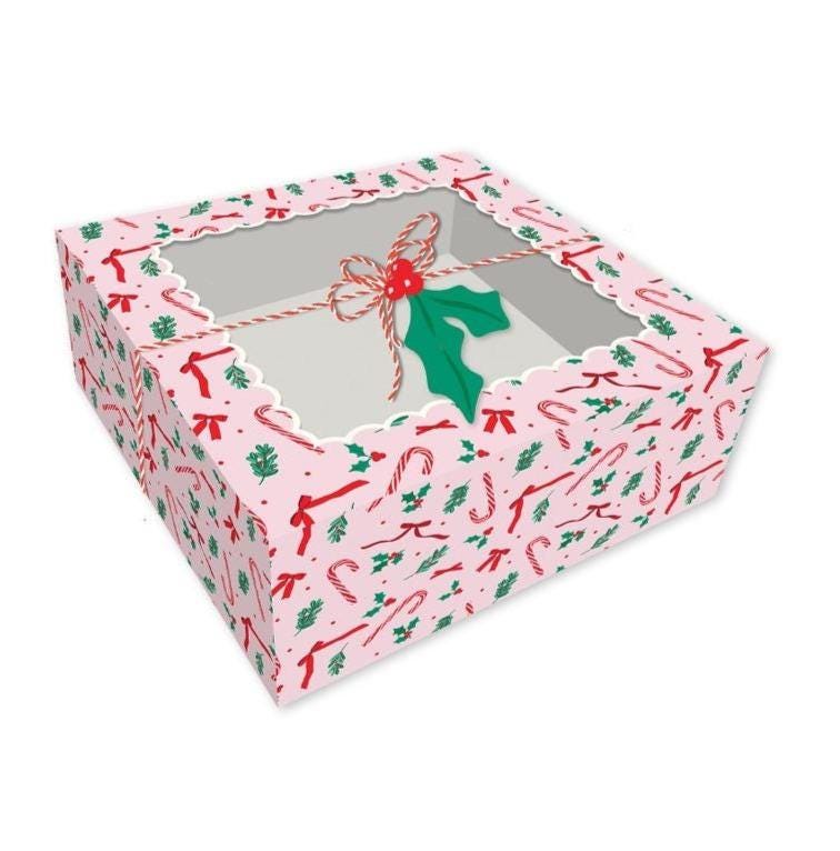 Pink Candy Cane Cookie Boxes 6ct - Stesha Party