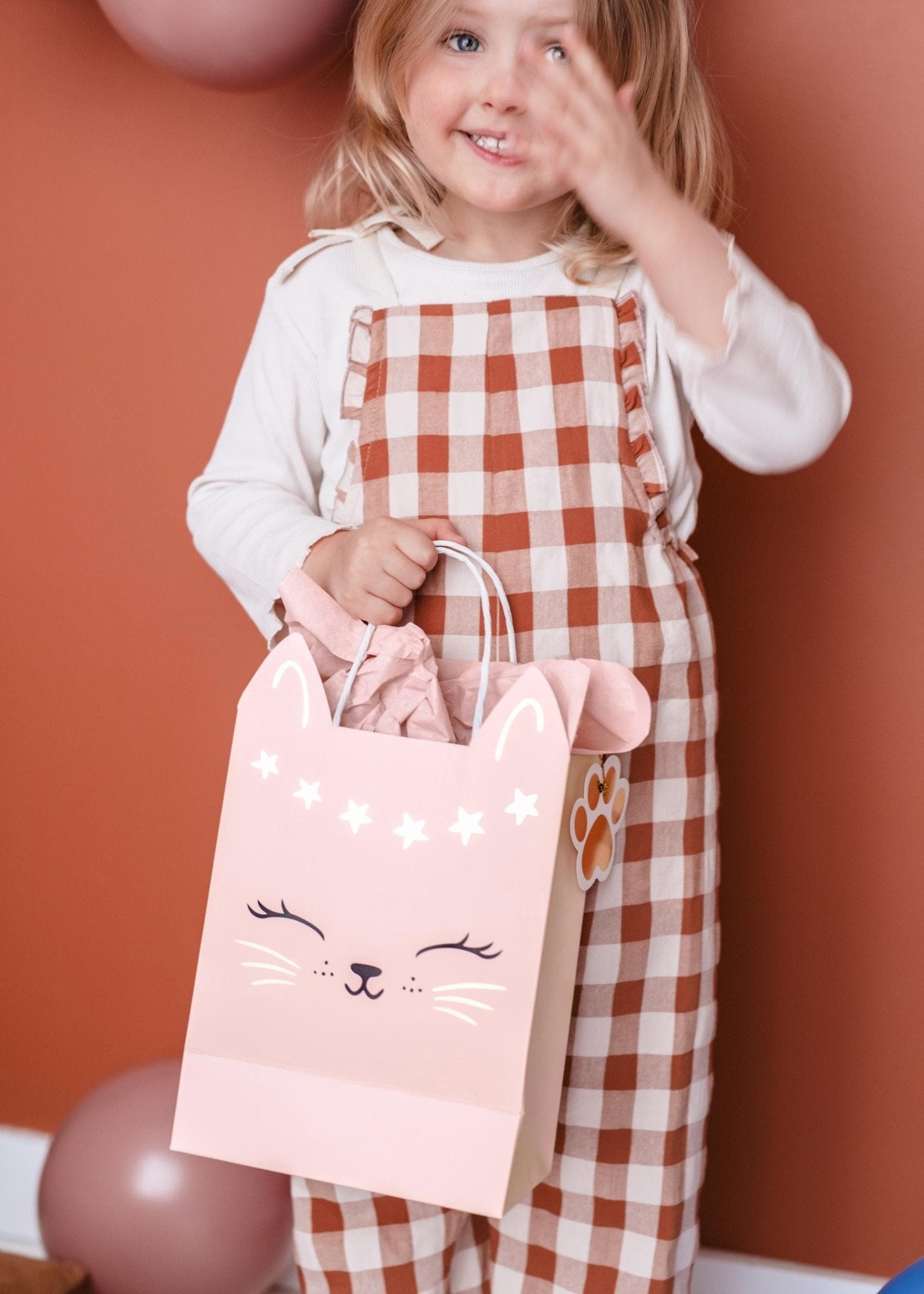 Pink Cat Gift Bag 1ct - Stesha Party