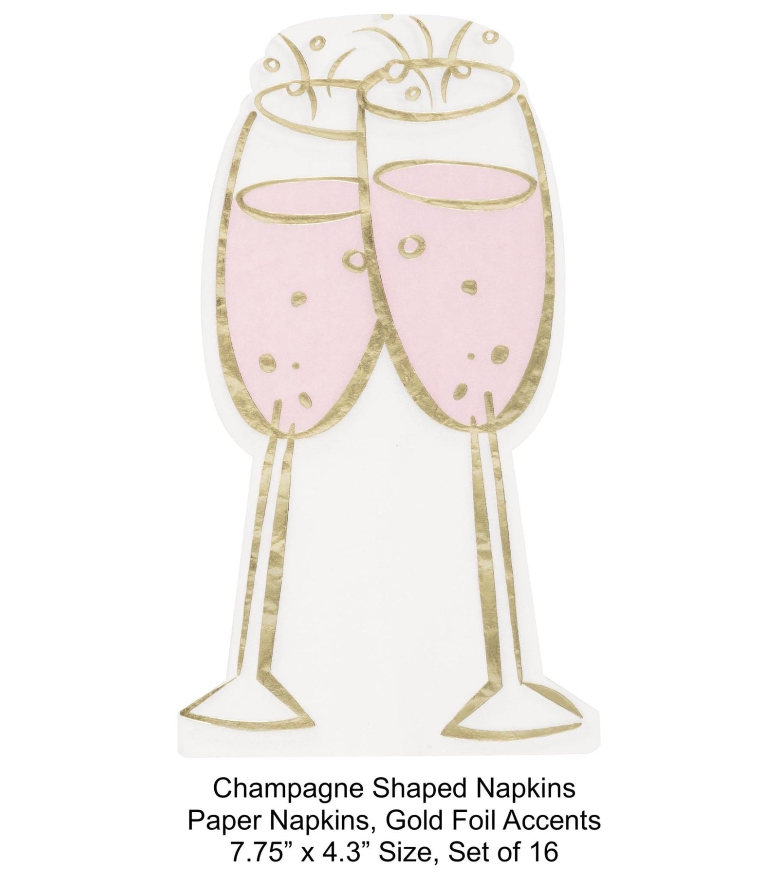 Pink Champagne Glass Napkins 16 ct - Stesha Party