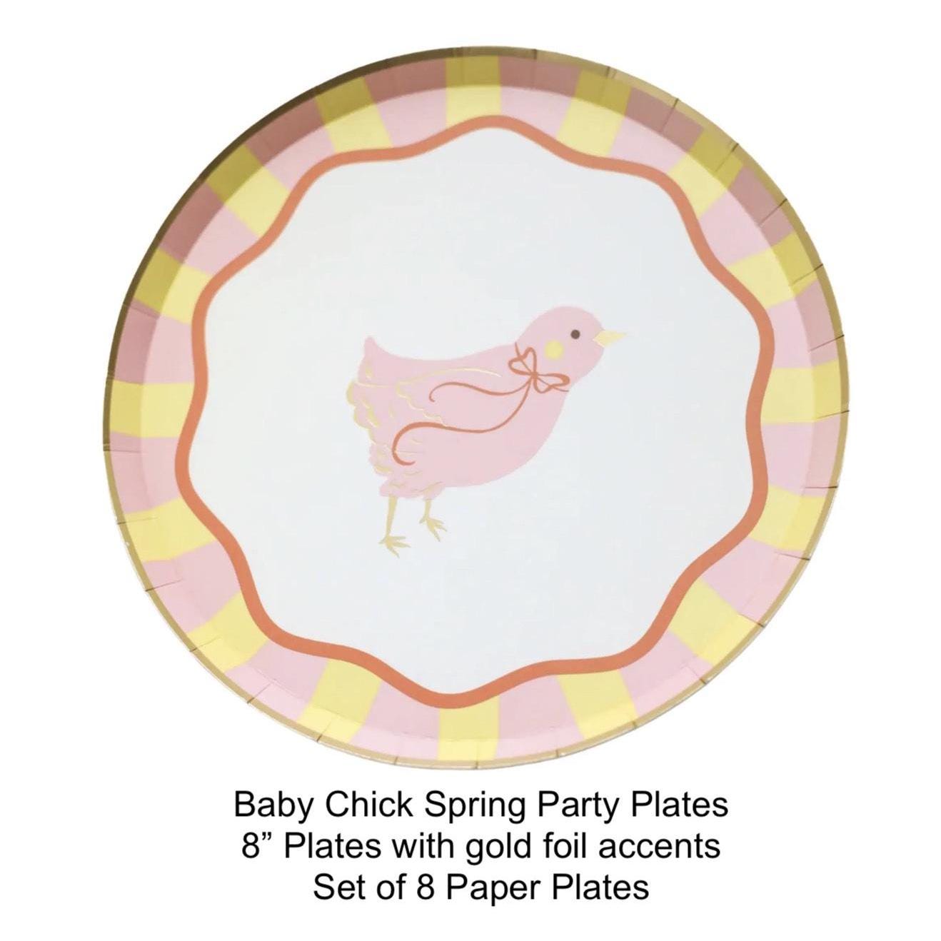 Pink Chick Party Plates 8ct - Stesha Party