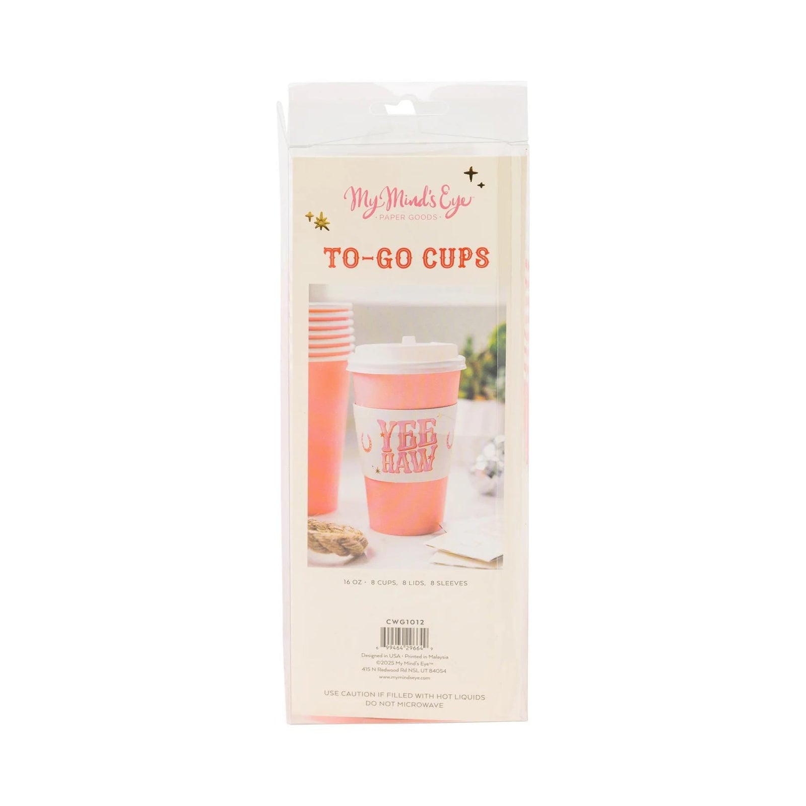 Pink Cowgirl Coffee Cups 16oz - Stesha Party