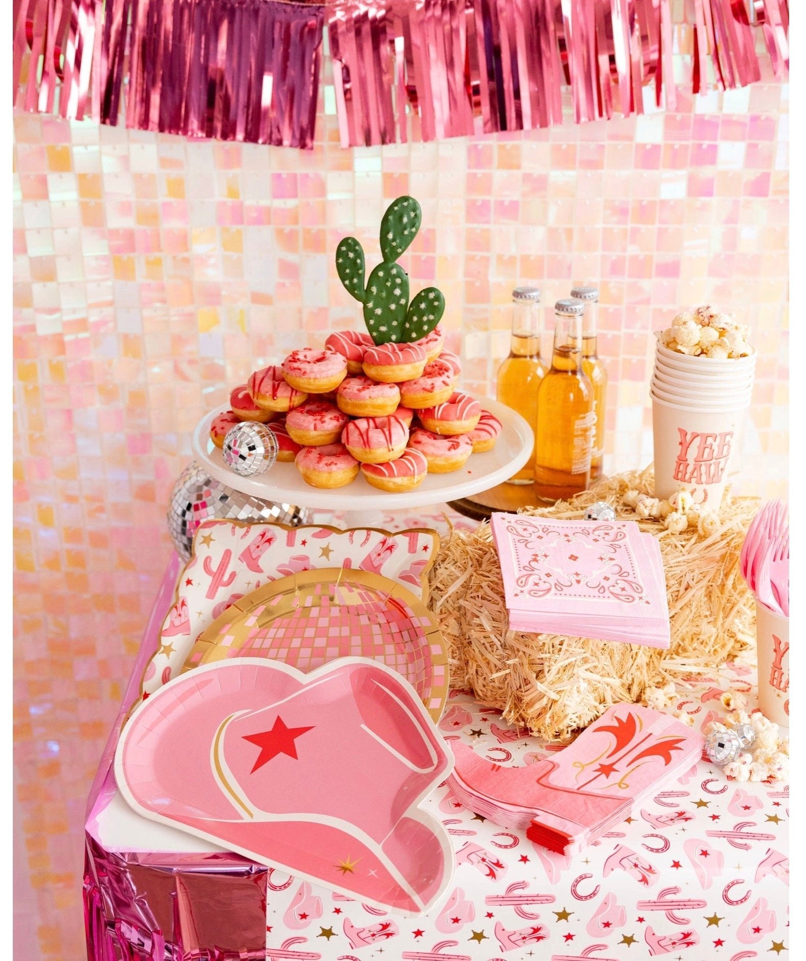 Pink Cowgirl Hat Plates - Stesha Party