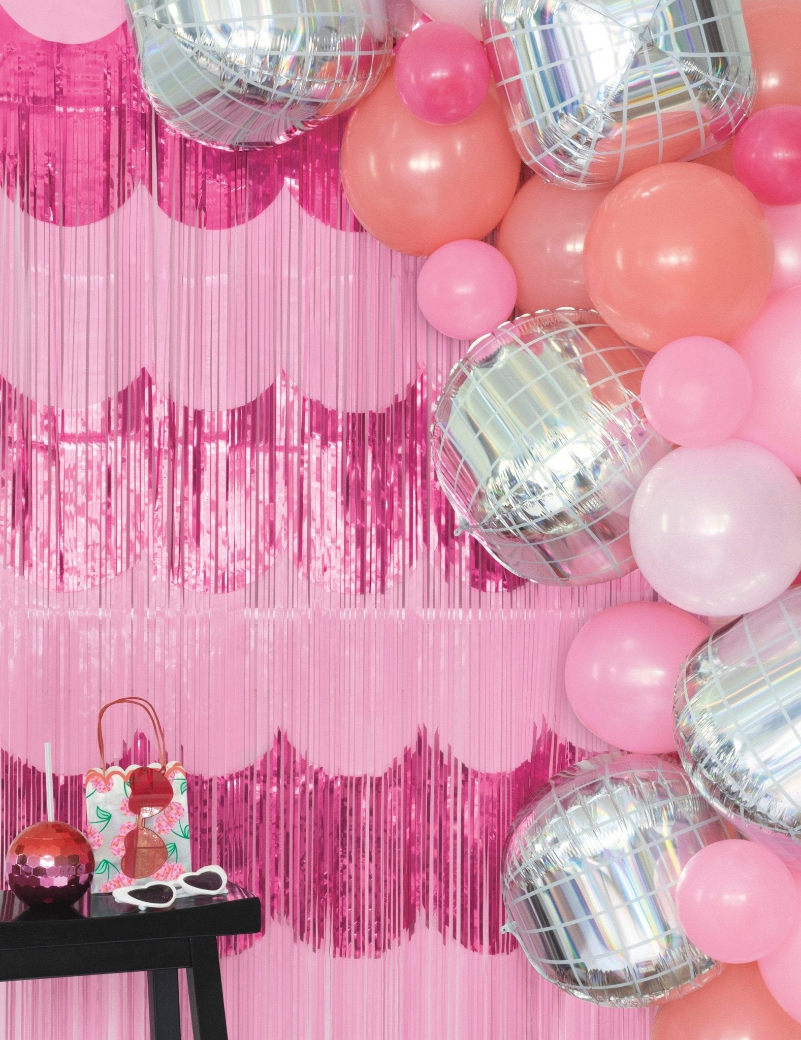 Pink Disco Balloon Banner - Stesha Party